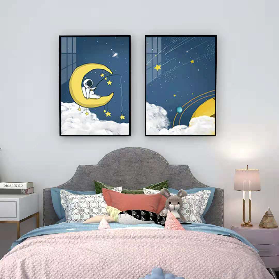 Oil painting cartoon series, simple cartoon decorative paintings and wall hangings Application Scenario