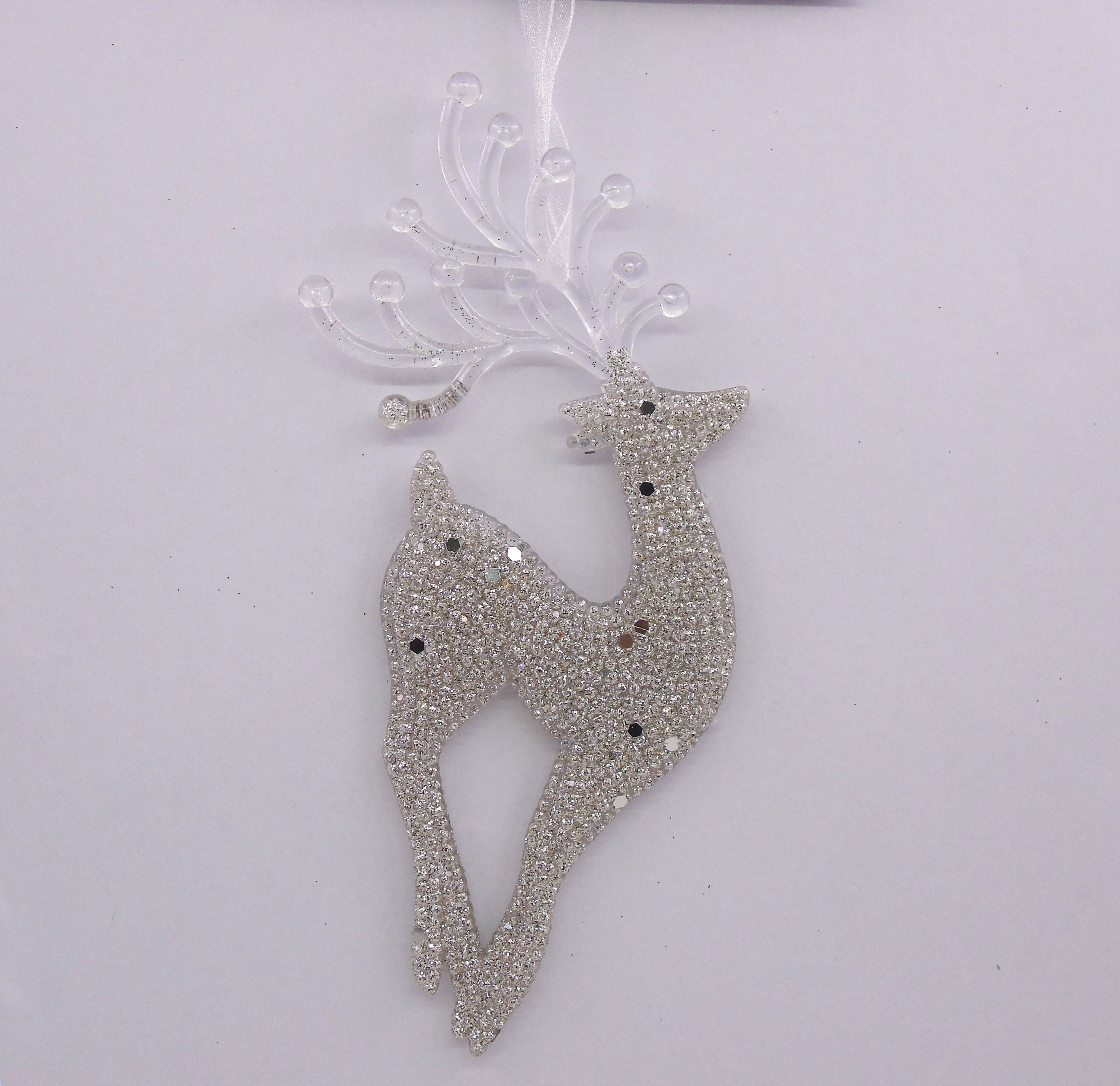 6X17.5CM Christmas powder-sprinkled deer acrylic pendant Specification image