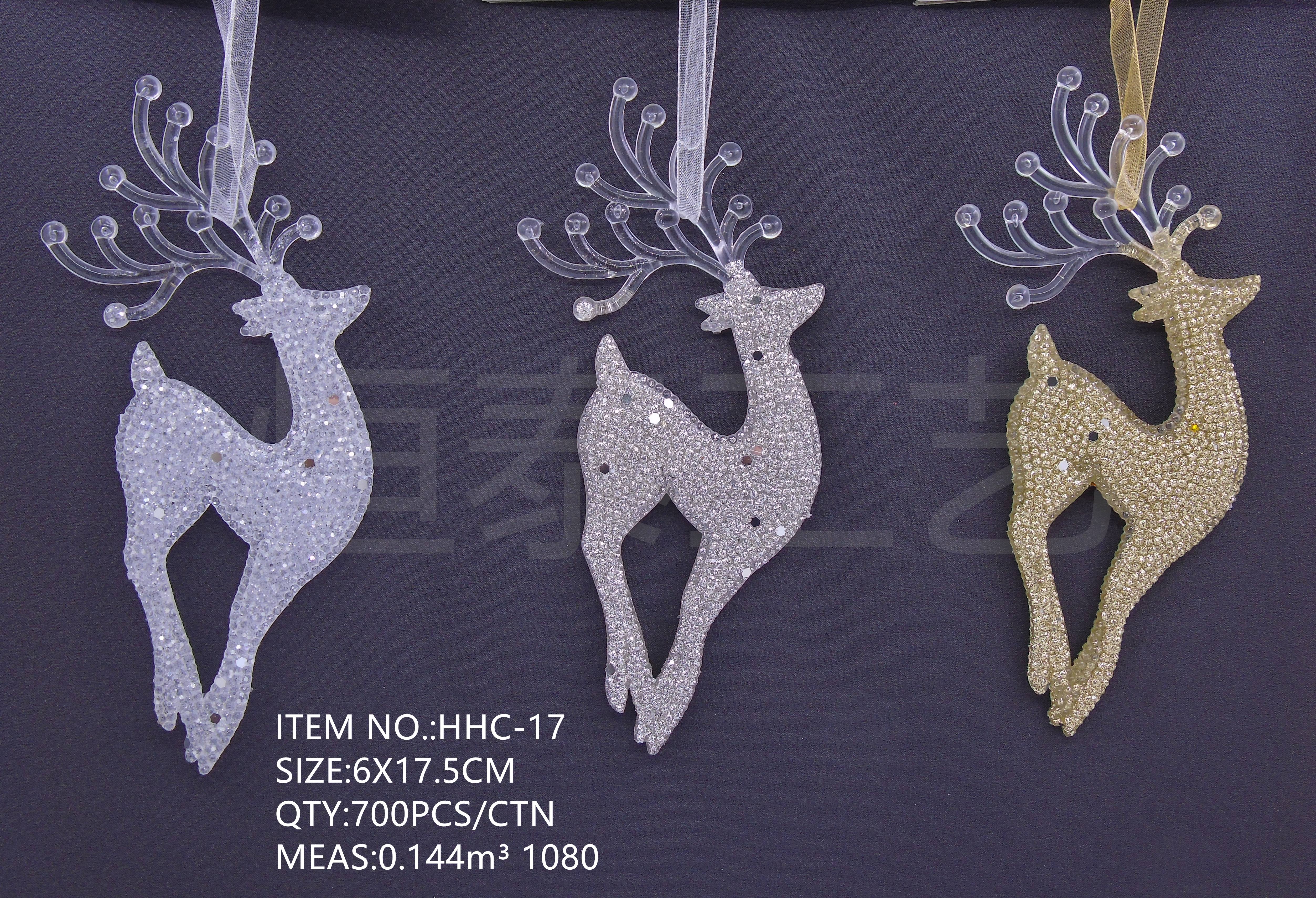 6X17.5CM Christmas powder-sprinkled deer acrylic pendant