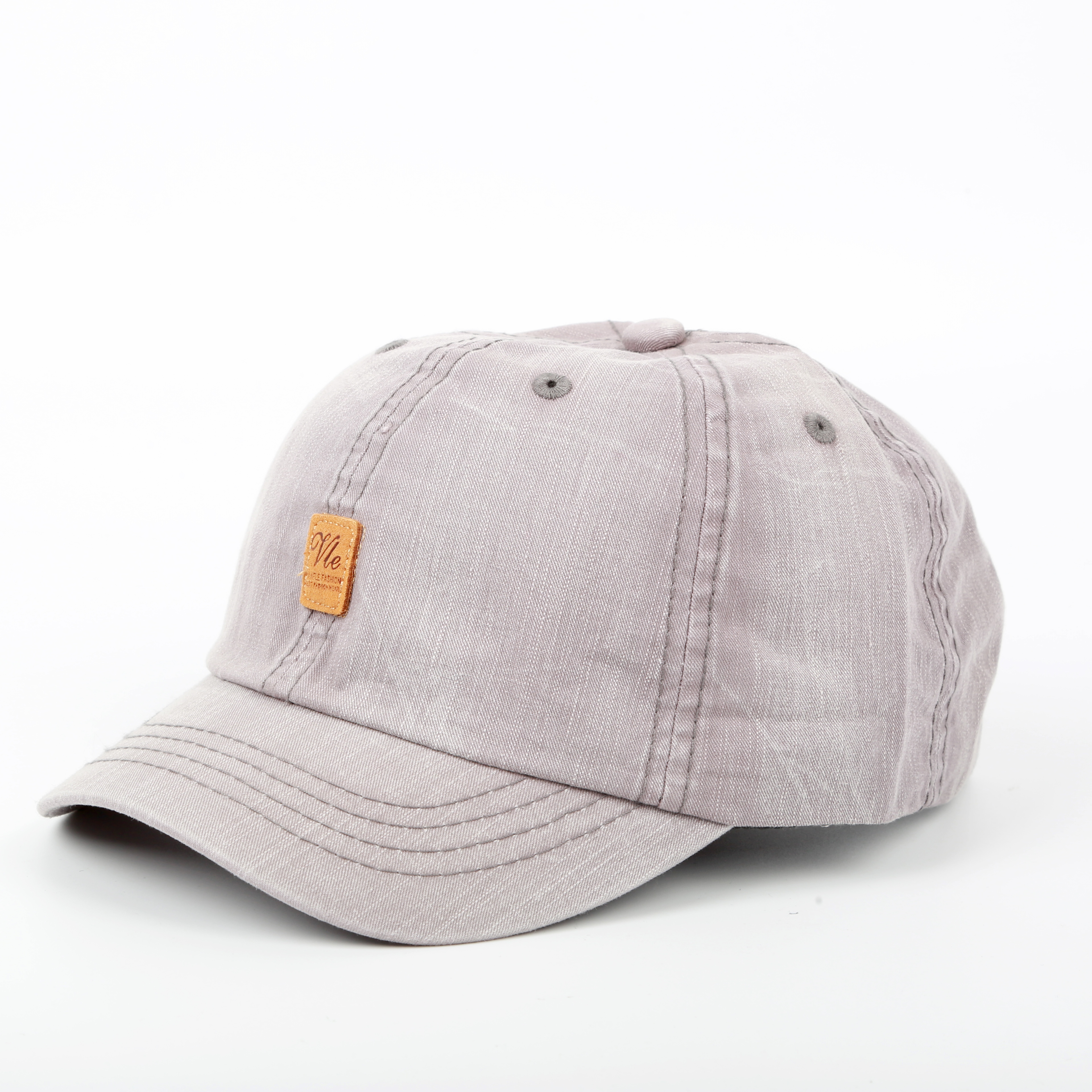 Men's and women's short-brimmed denim washed baseball caps made of aged washed cotton details Picture