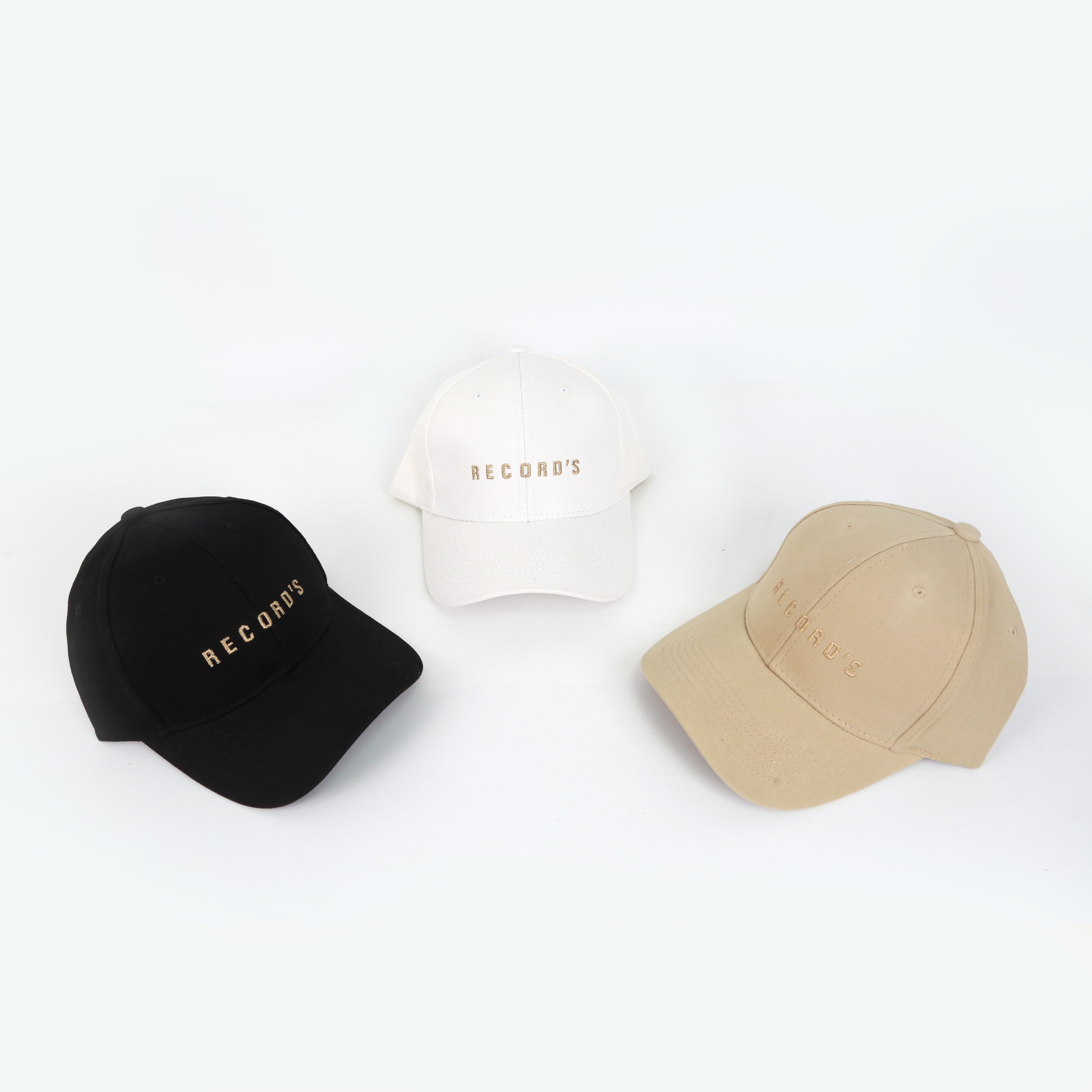 Gold thread embroidered Korean-style cotton baseball caps for both men and women, fashionable baseball caps details Picture