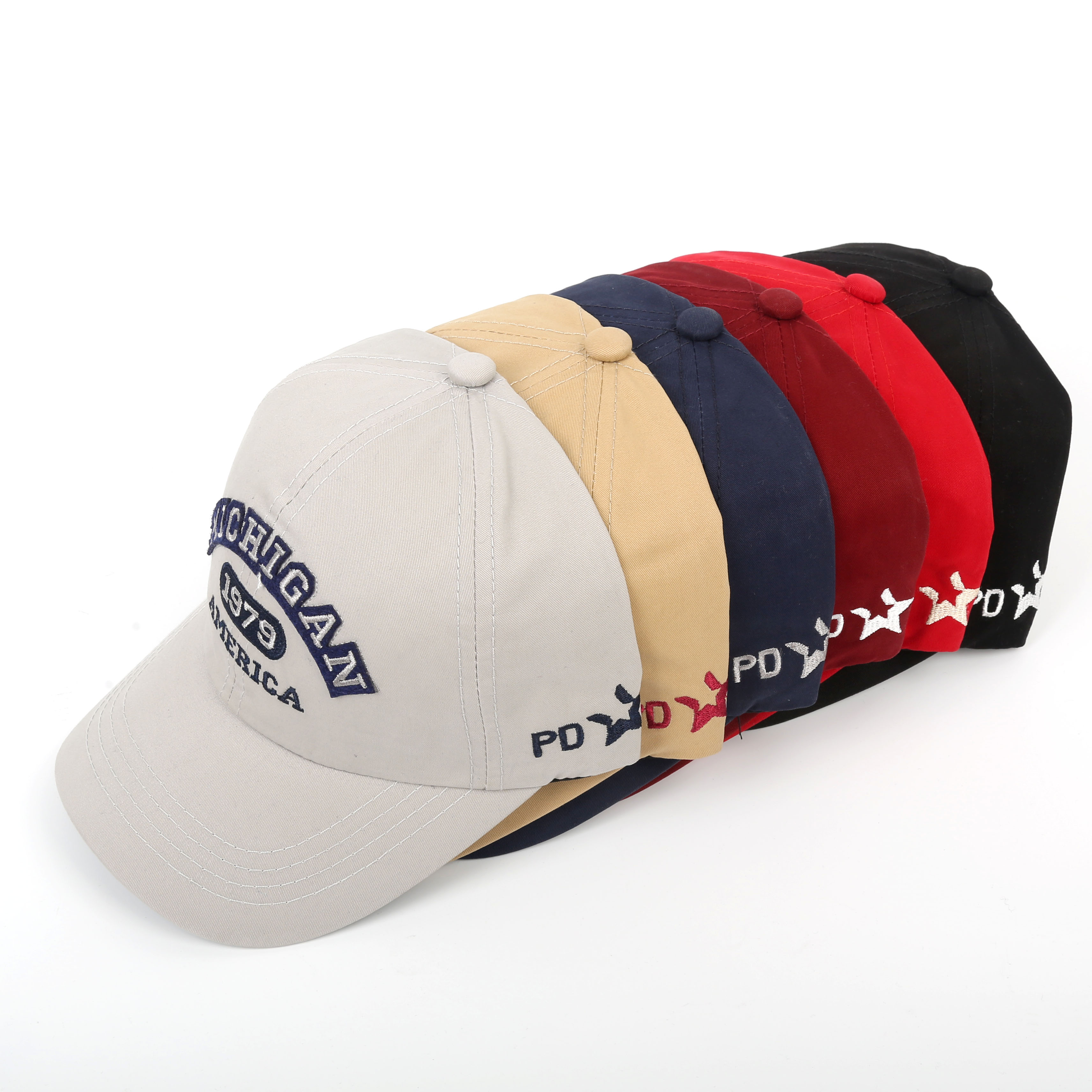 European and American style large logo English embroidered baseball cap, thin cotton sun hat details Picture