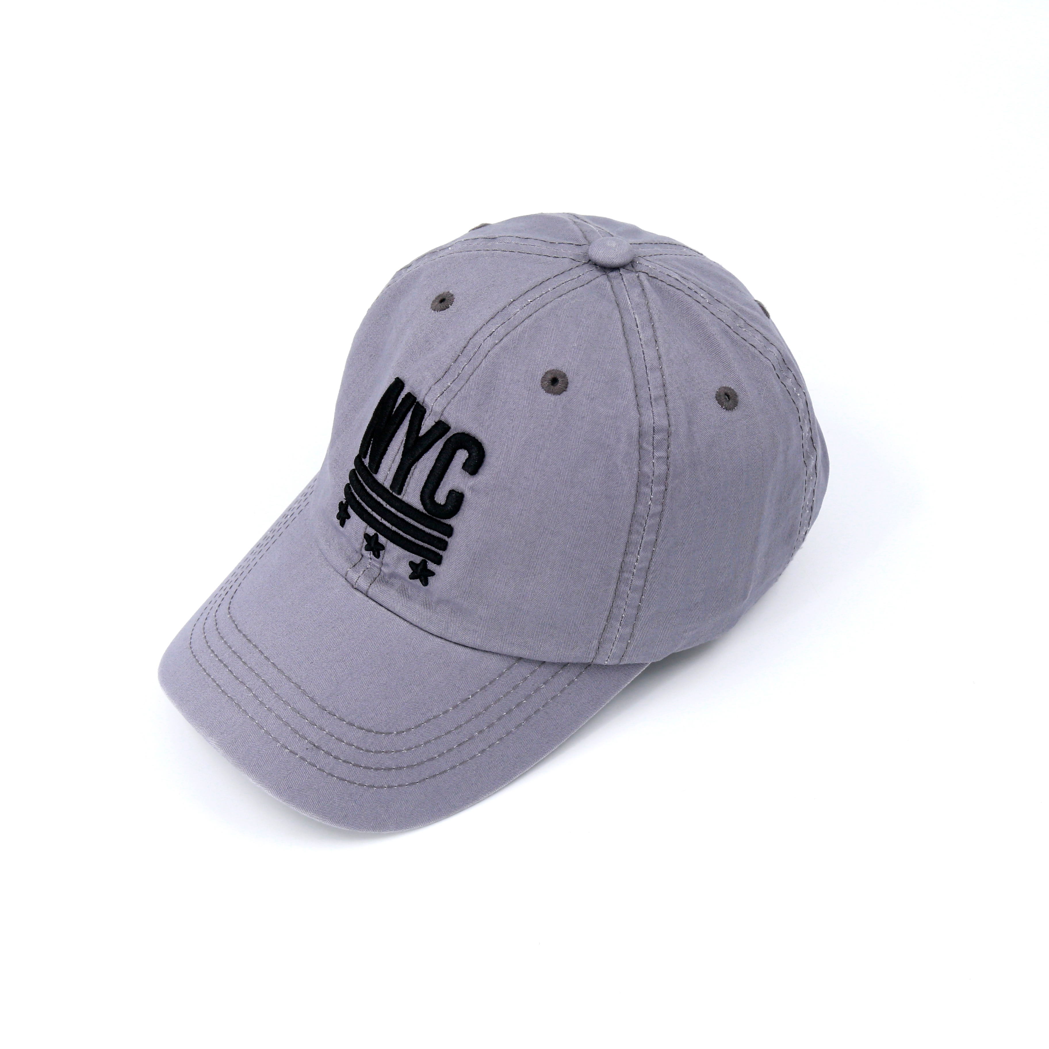 NYC English embroidered Korean version baseball cap, heavy washable baseball cap Item Picture