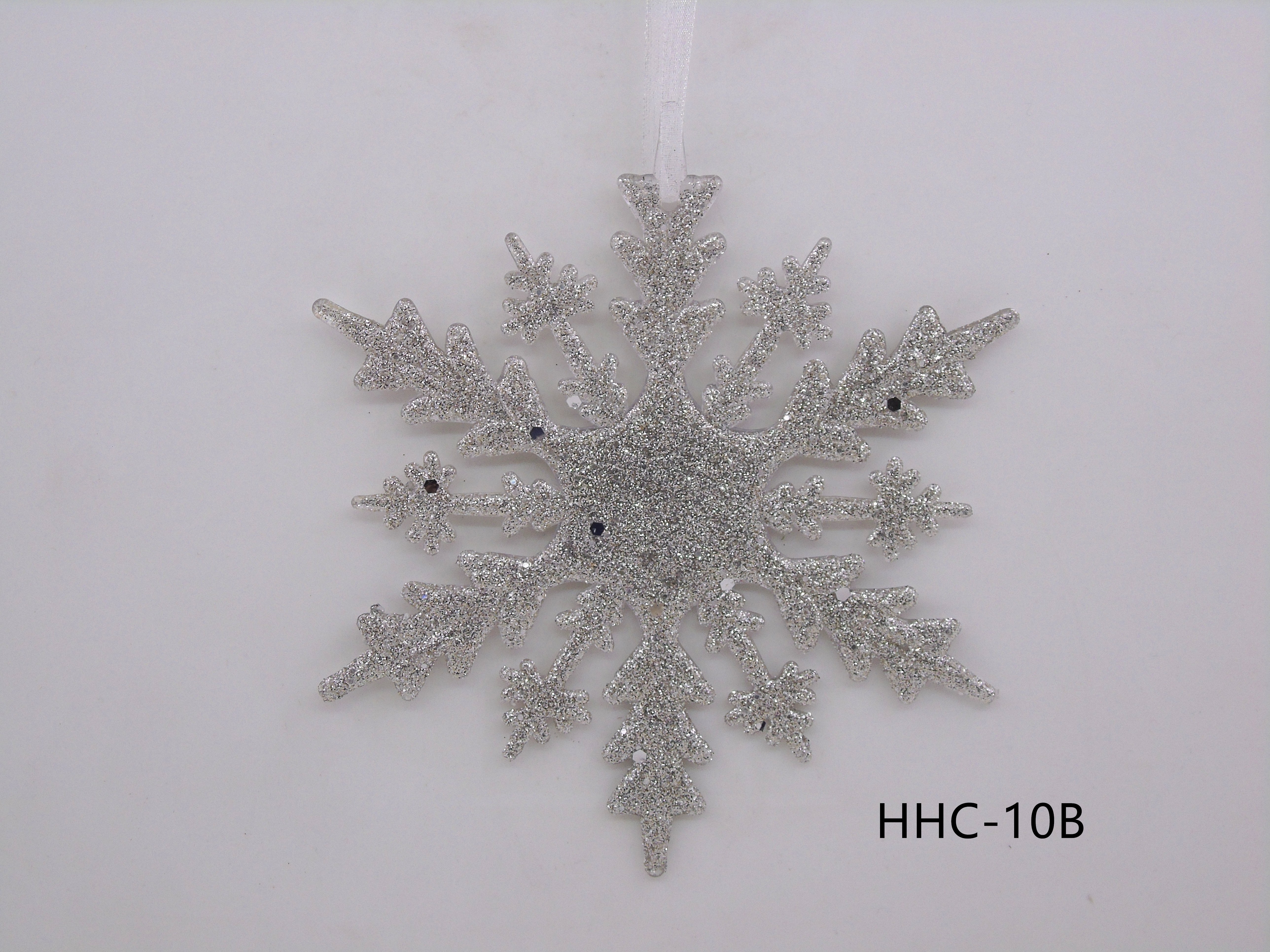 15CM Christmas powder-sprinkled acrylic snowflake pendant decoration Specification image