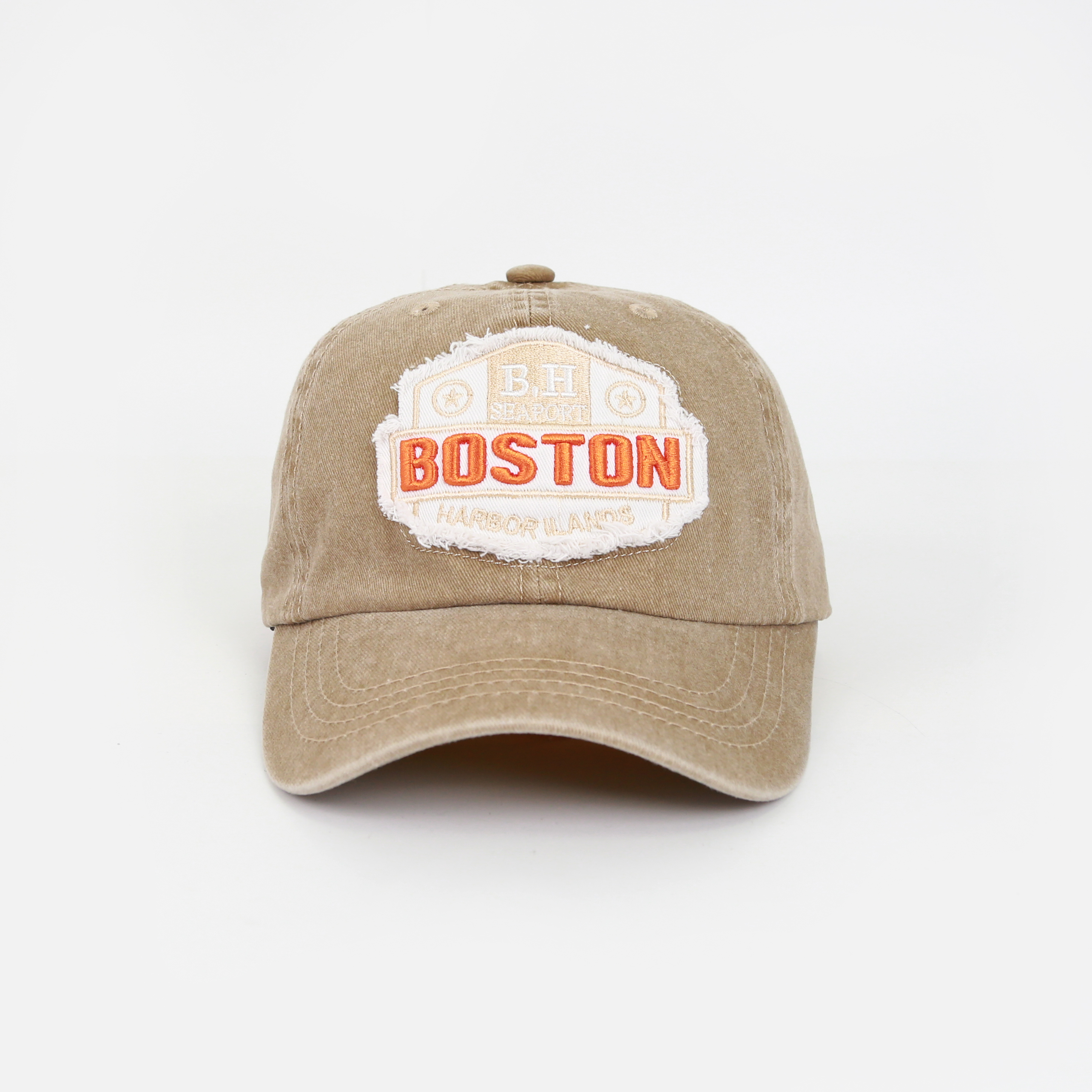 Heavy industry patchwork show large logo baseball cap washed cotton aged