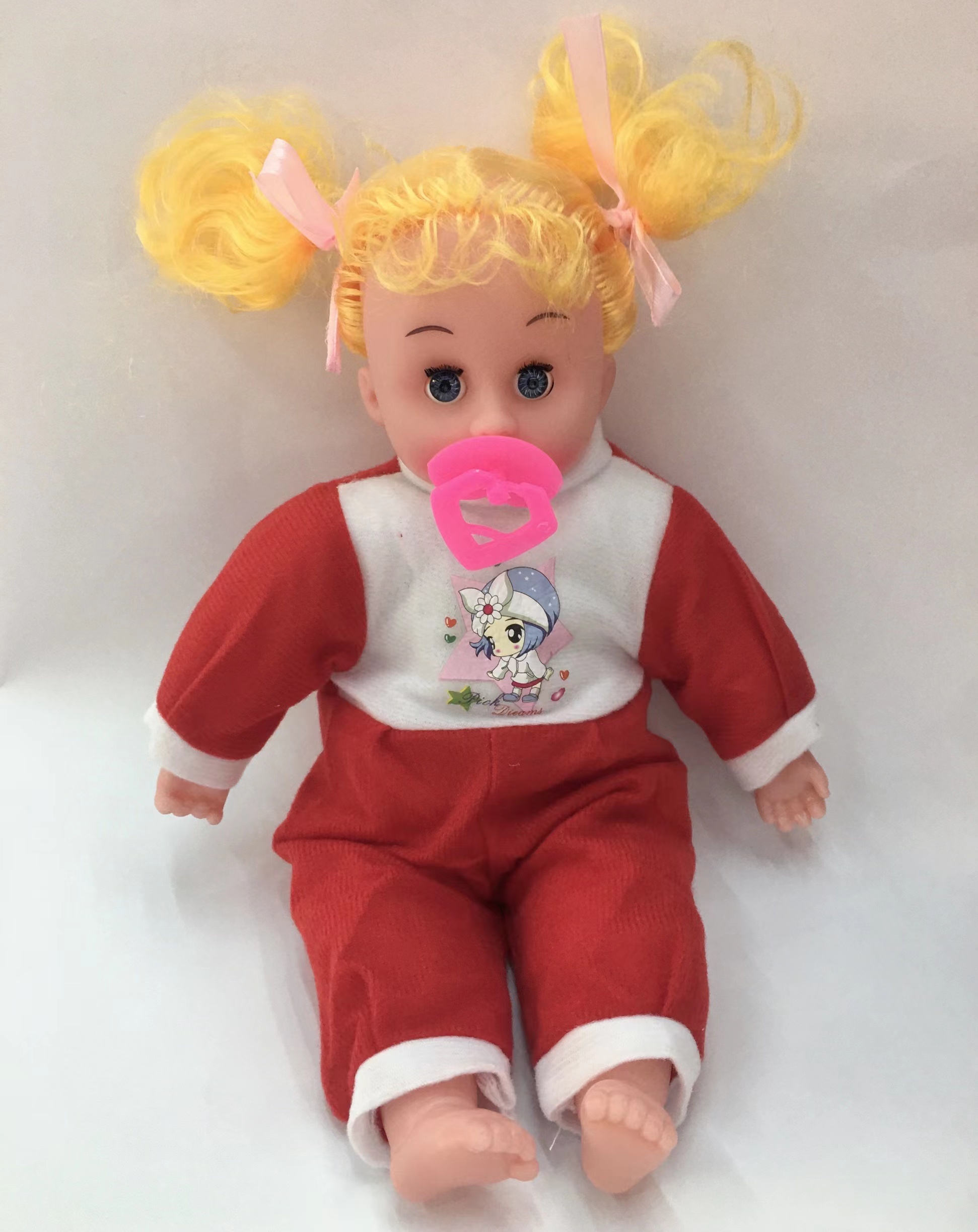 外贸爆款玩具仿真娃娃 会说话眨眼 用奶嘴的娃娃 搪胶玩具