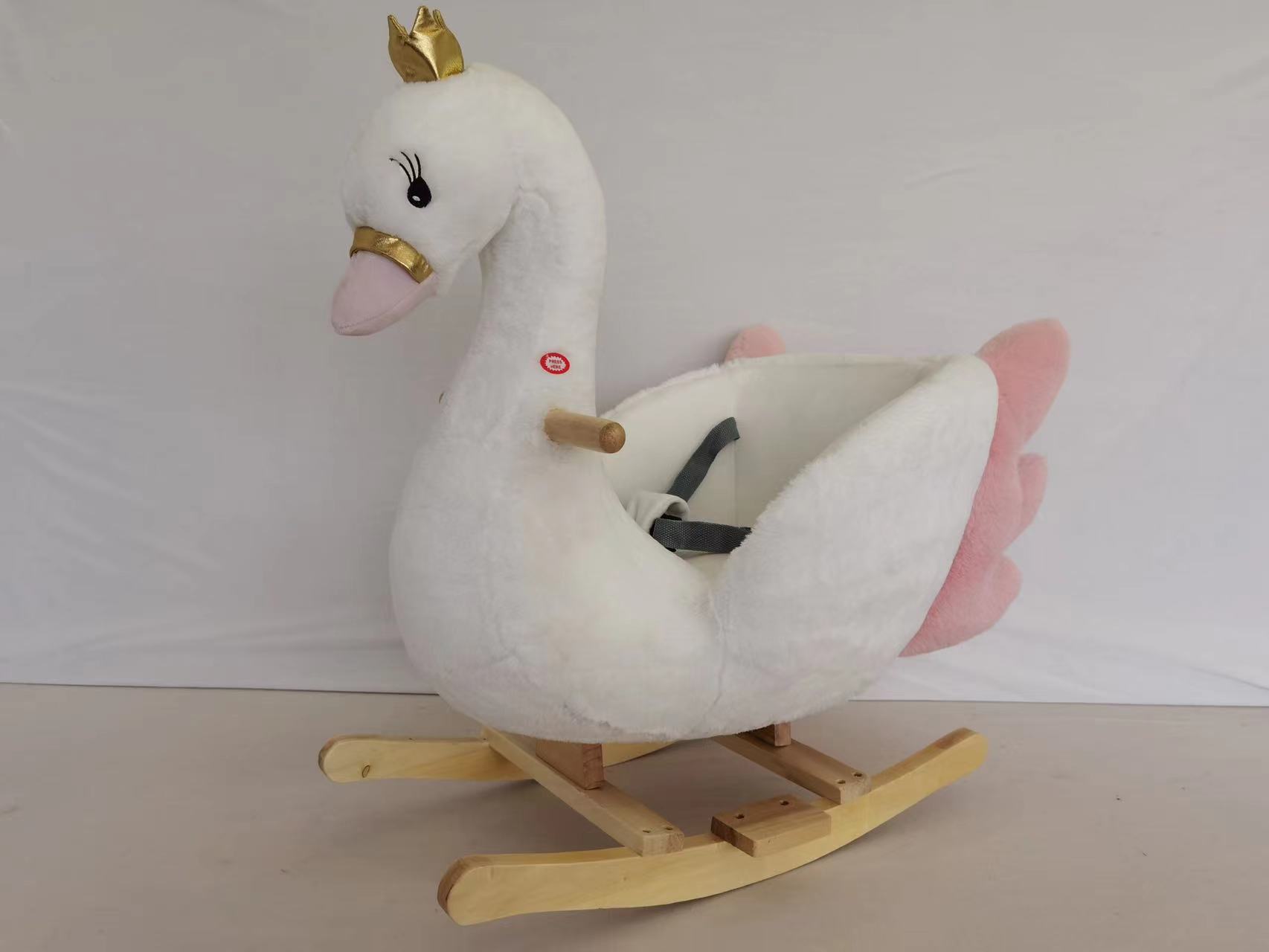 Children's wooden horse swan seat