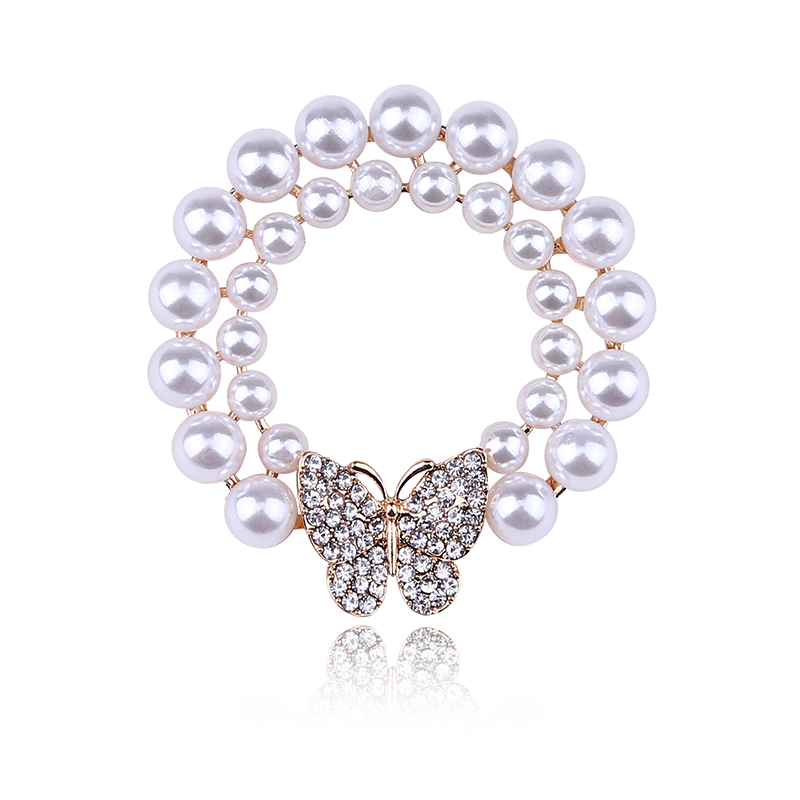 Factory direct sales, popular in foreign trade, high-end new Jianxiao retro elegant garland light luxury waterproof diamond brooch