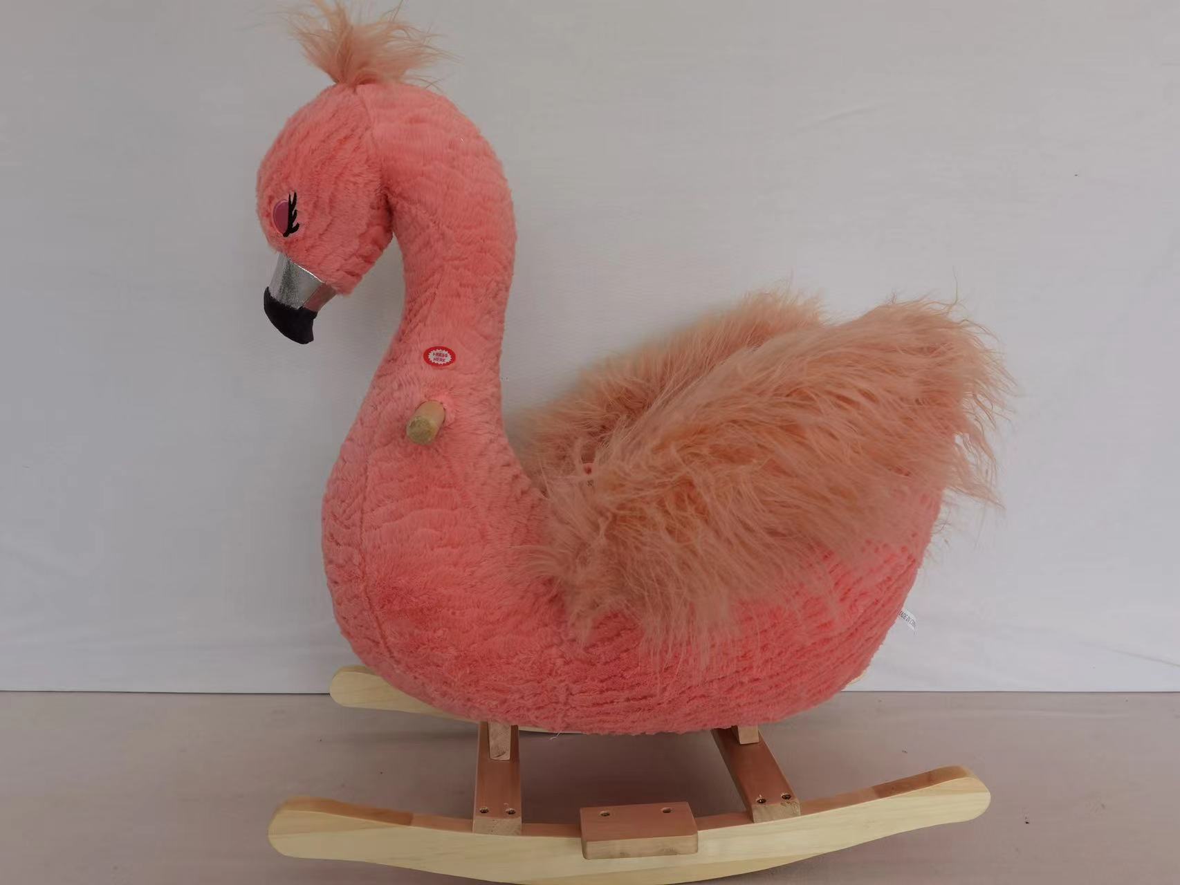 Children's wooden horse swan seat details Picture