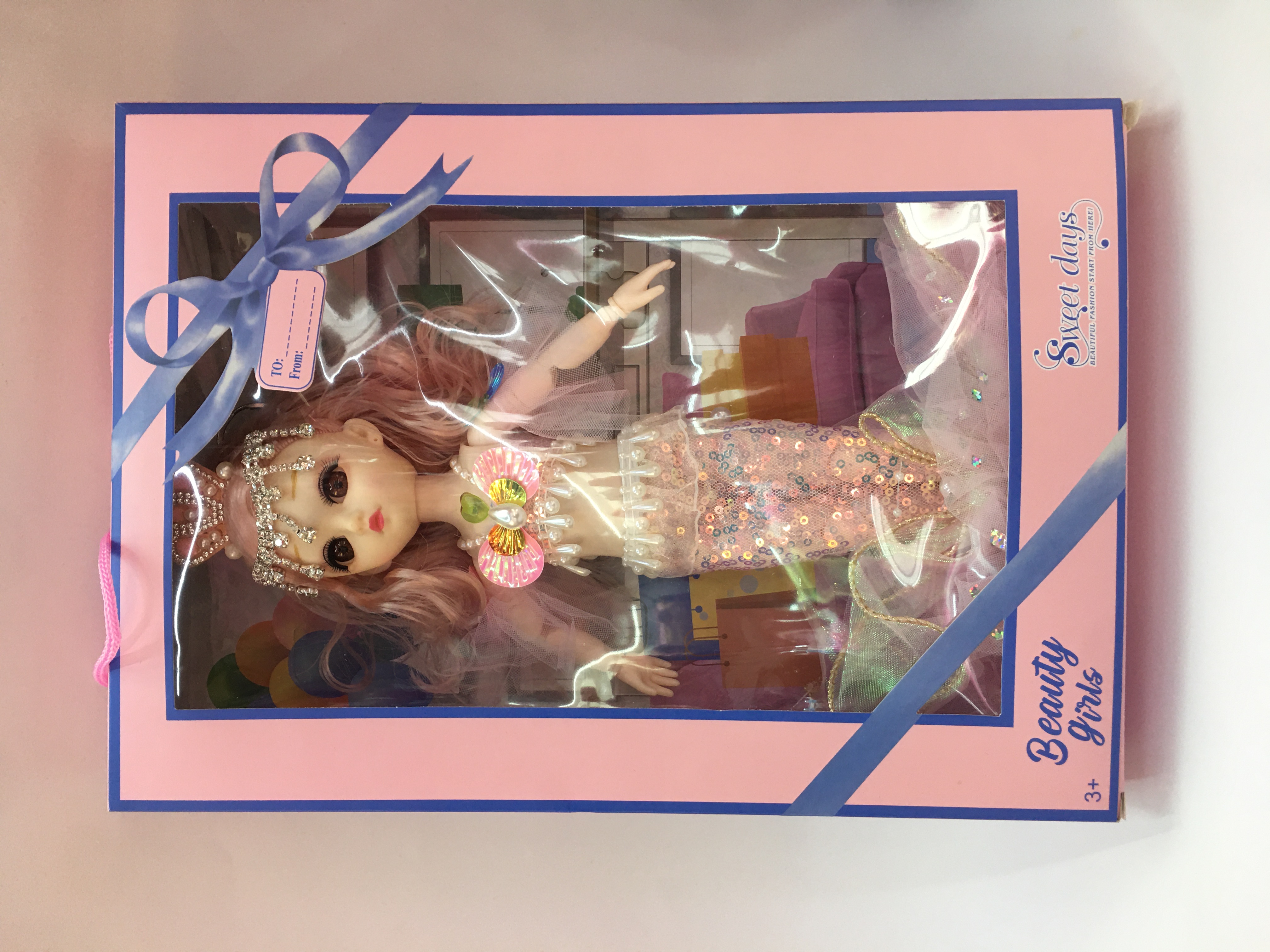 娃娃包装盒 精美 厂家直销 可批发 32cm关节娃娃盒子33x5.5x23详情图3