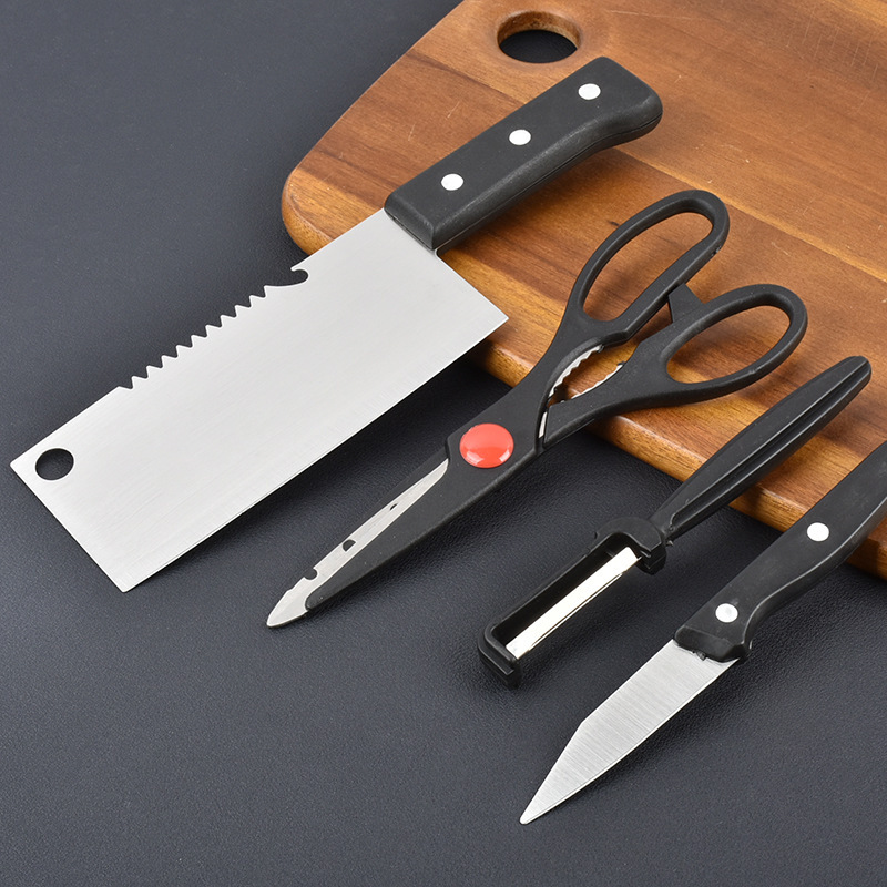 Stainless steel kitchen knife and scissors set for export Item Picture