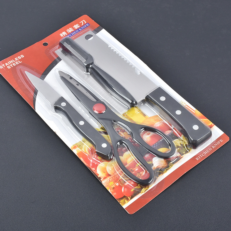 Stainless steel kitchen knife and scissors set for export