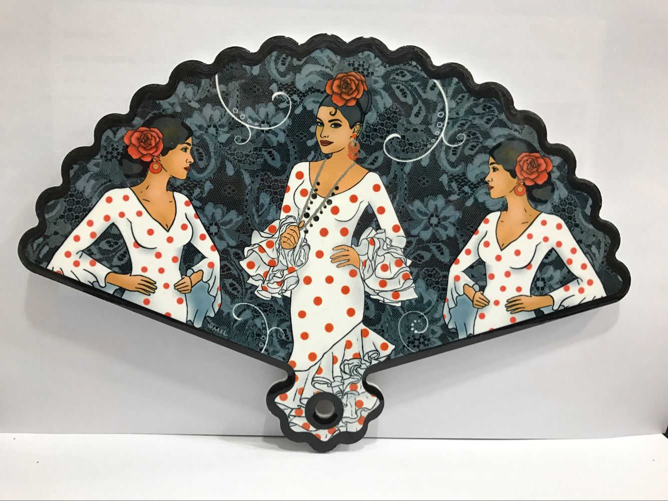 厂家直销西班牙陶瓷扇型锅垫旅游纪念品可来样定做