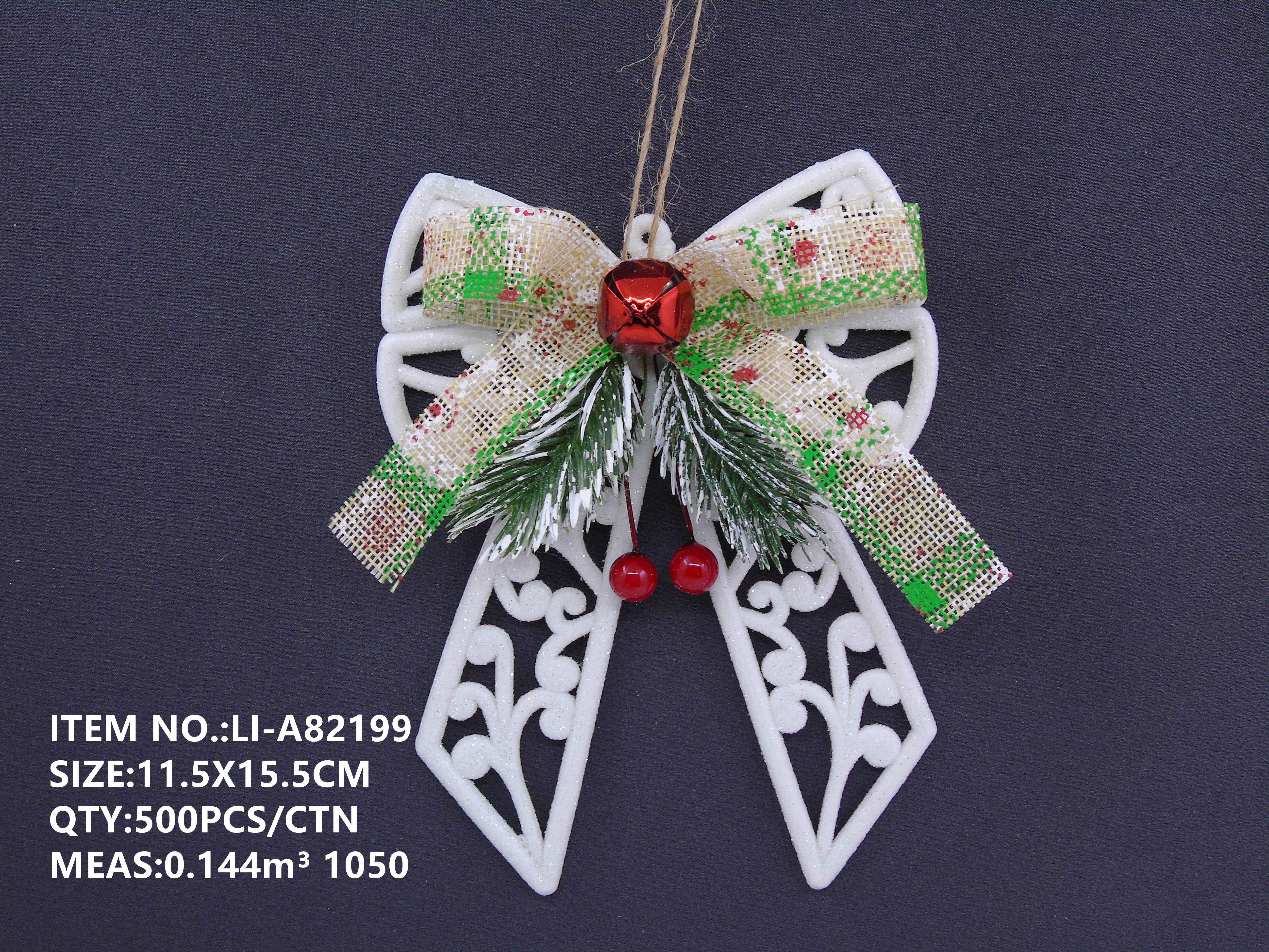 11.5X15.5CM Christmas plastic bow pendant decoration