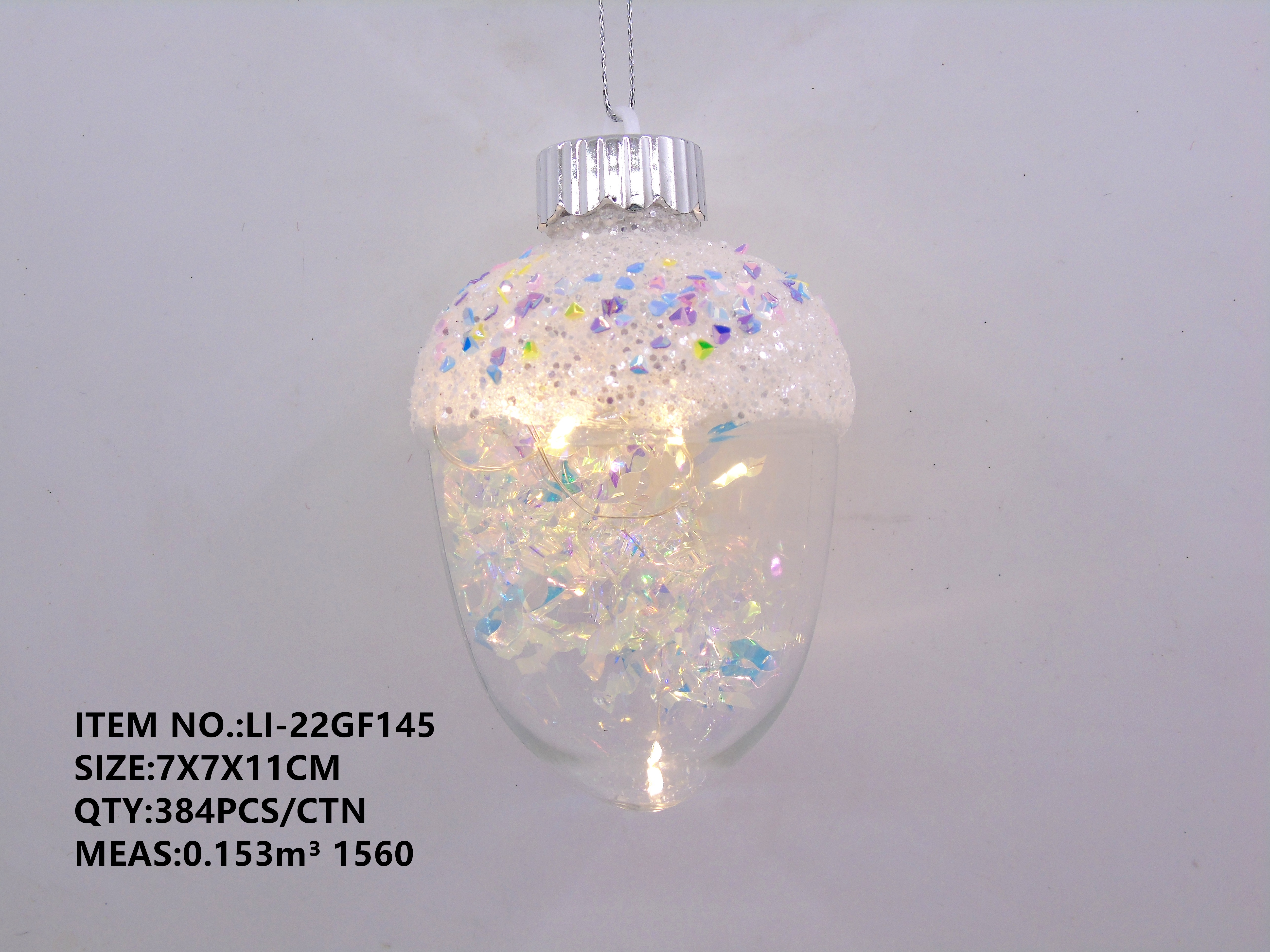 7X7X11CM Christmas plastic pinecone decoration with lights