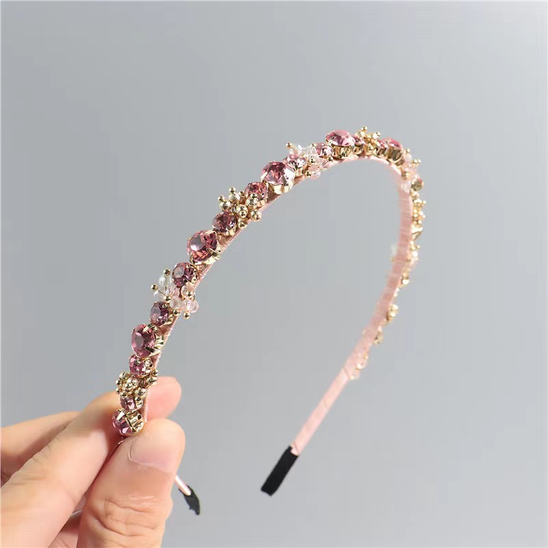 FLY1854 Fairy headband, a retro forest-style, super ethereal Korean Internet celebrity headband, versatile for going out, hairpin, summer water diamond hair accessory details Picture