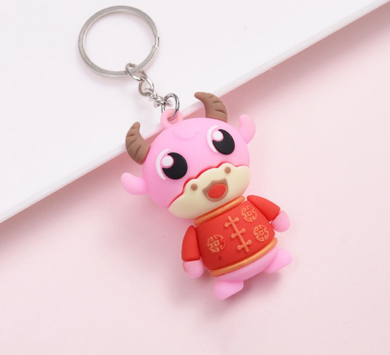 A series of keychains and zodiac pendants for the Year of the Ox