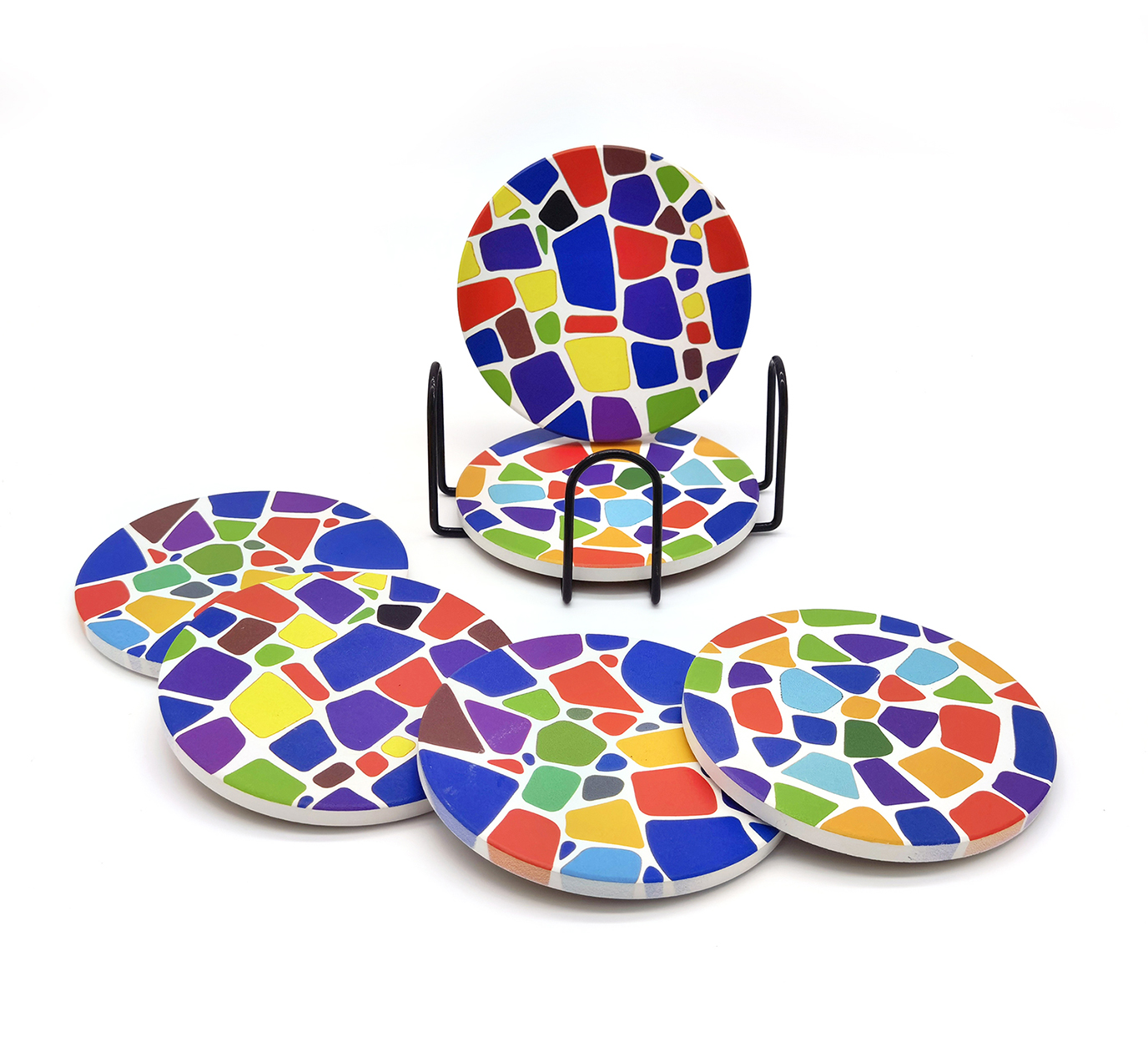 厂家直销马赛克系列陶瓷圆形杯垫旅游纪念品可来样定做