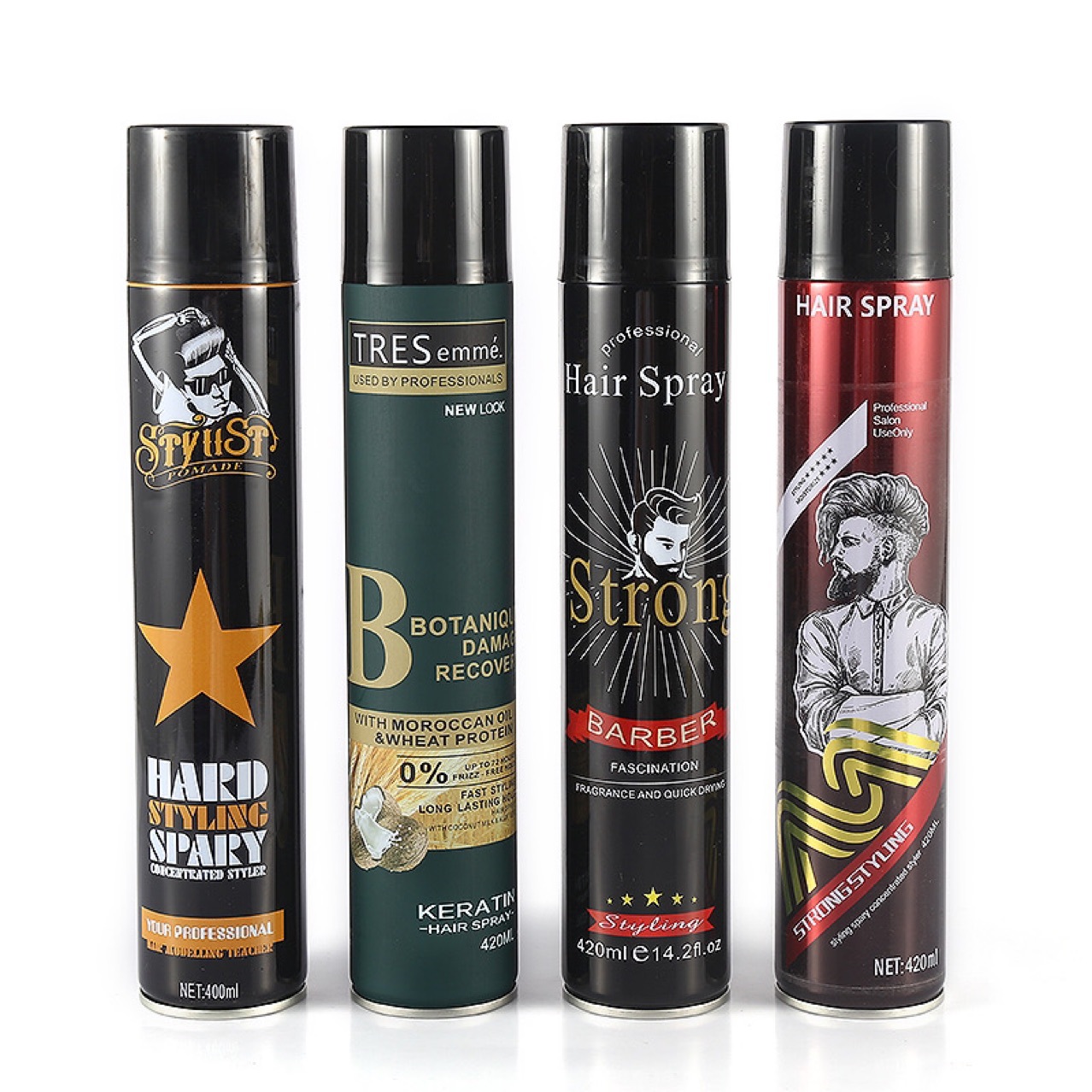 Exclusive 420ML hair gel for men's spray, dynamic gel, matte water, super hard styling spray for foreign trade. Many styles available