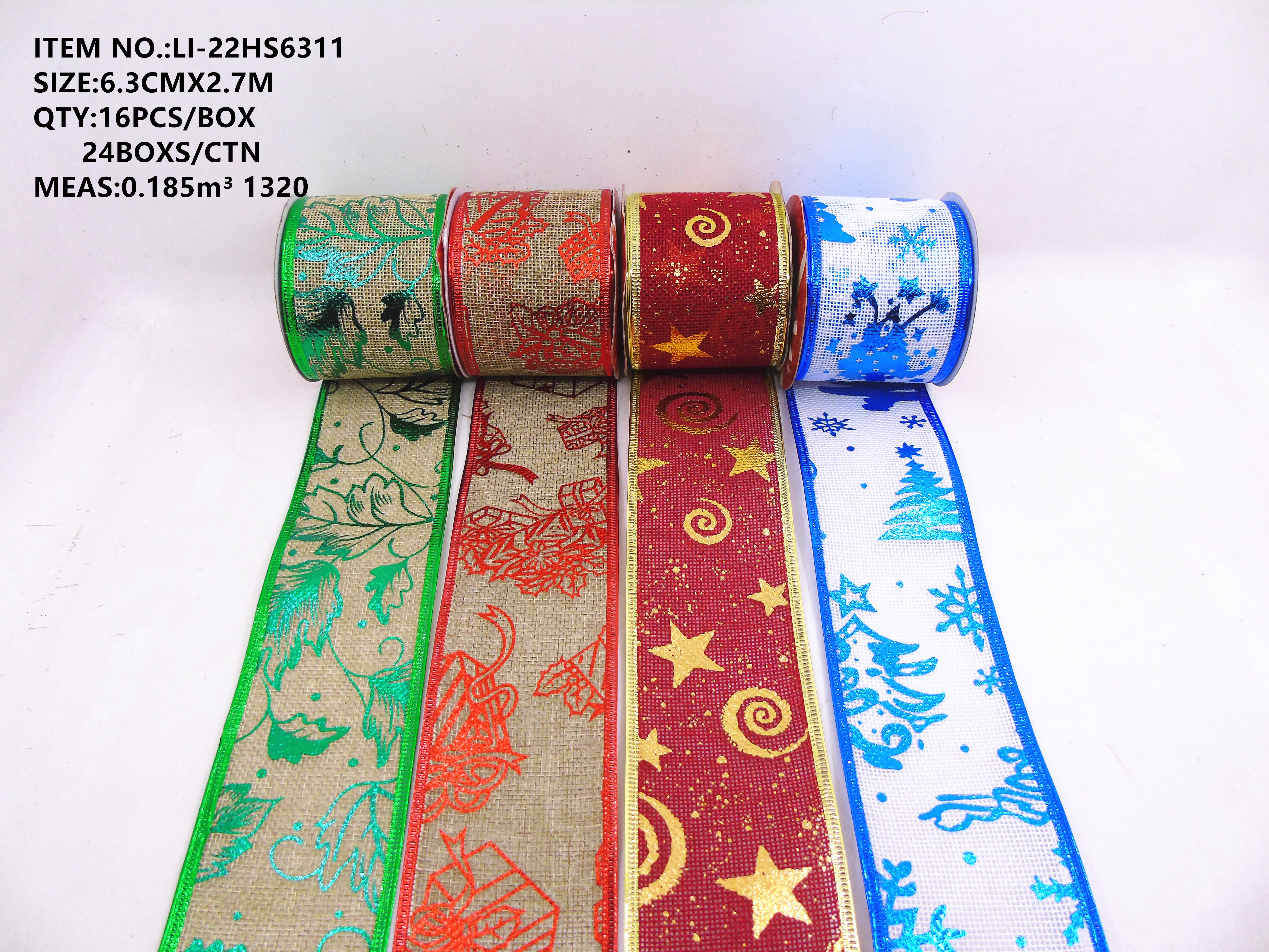 6.3CM Christmas linen Ribbon Gift Box 6311