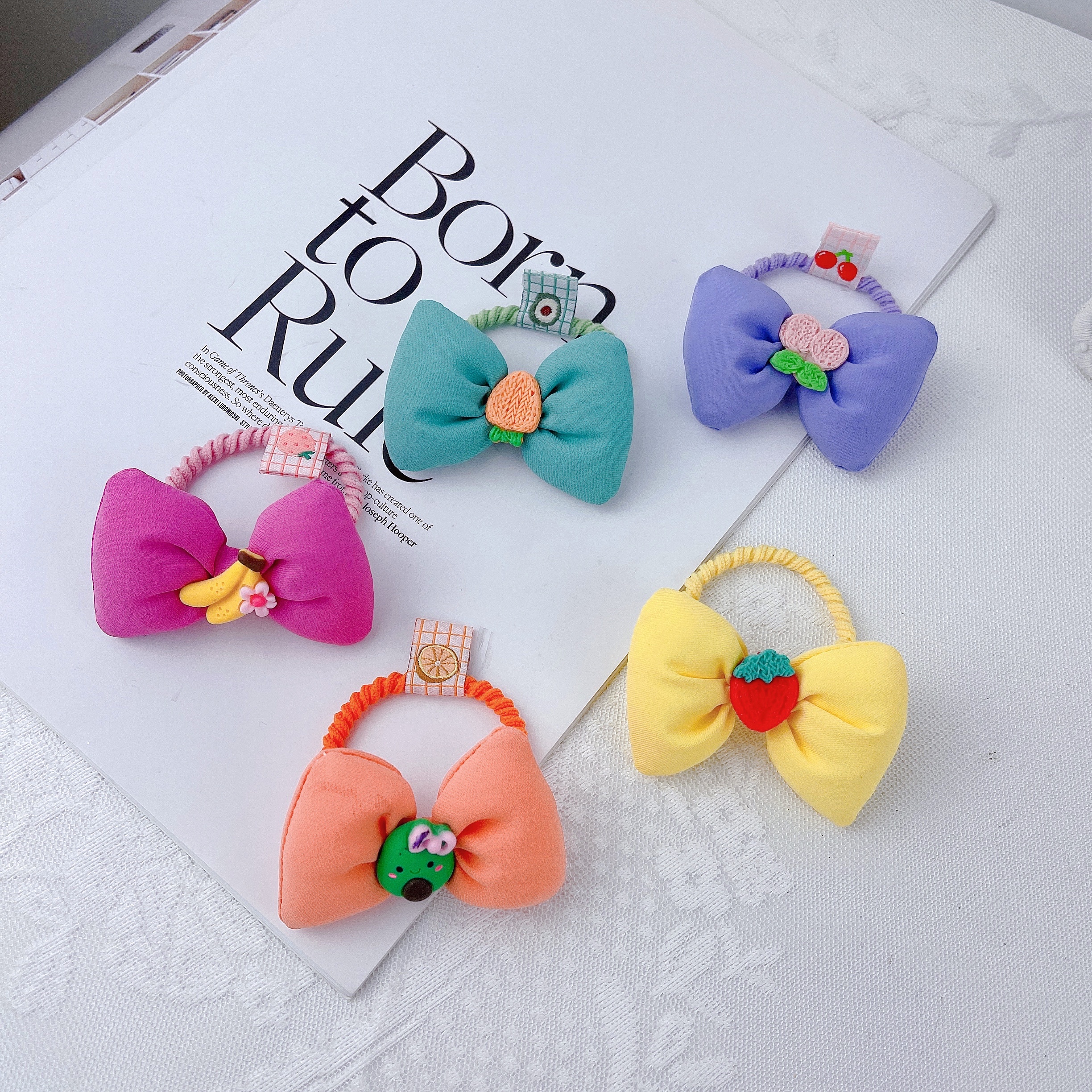 Trendy brand girl - Fruit bow tie leather band