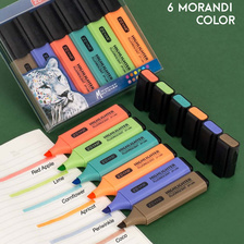  荧光笔   标记笔   双头学生用创意记号笔彩色笔记粗划重点6色荧光色银光莹光  文具用品套