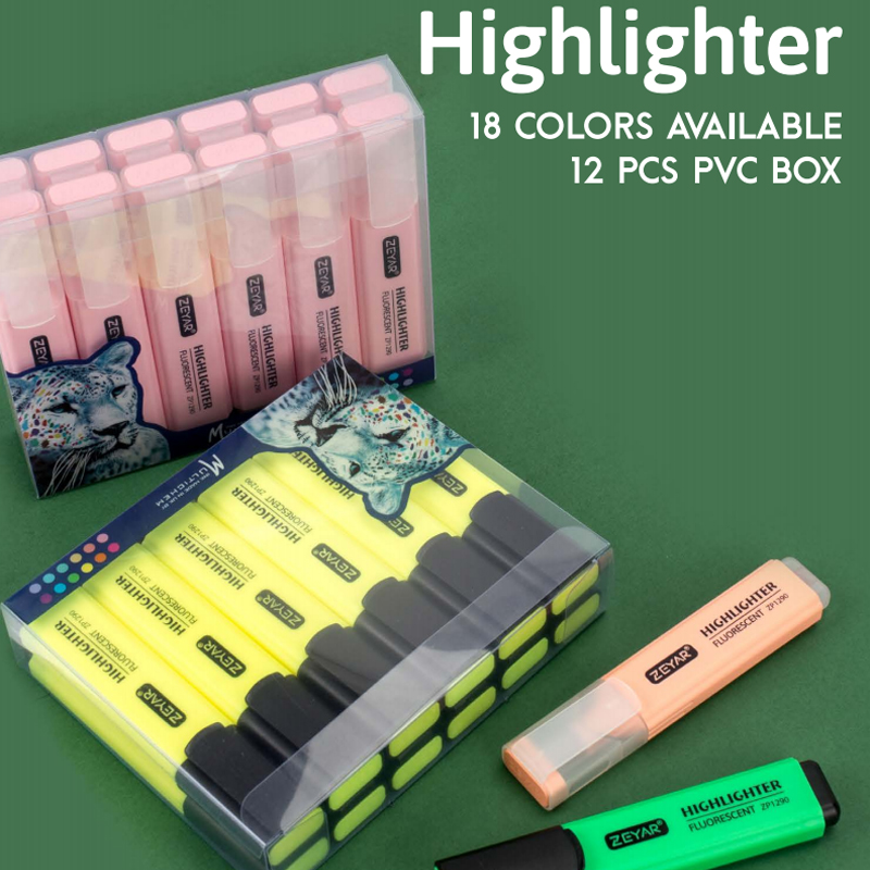  荧光笔  标记笔  双头学生用创意记号笔彩色笔记粗划重点18色荧光色银光莹光  文具用品套