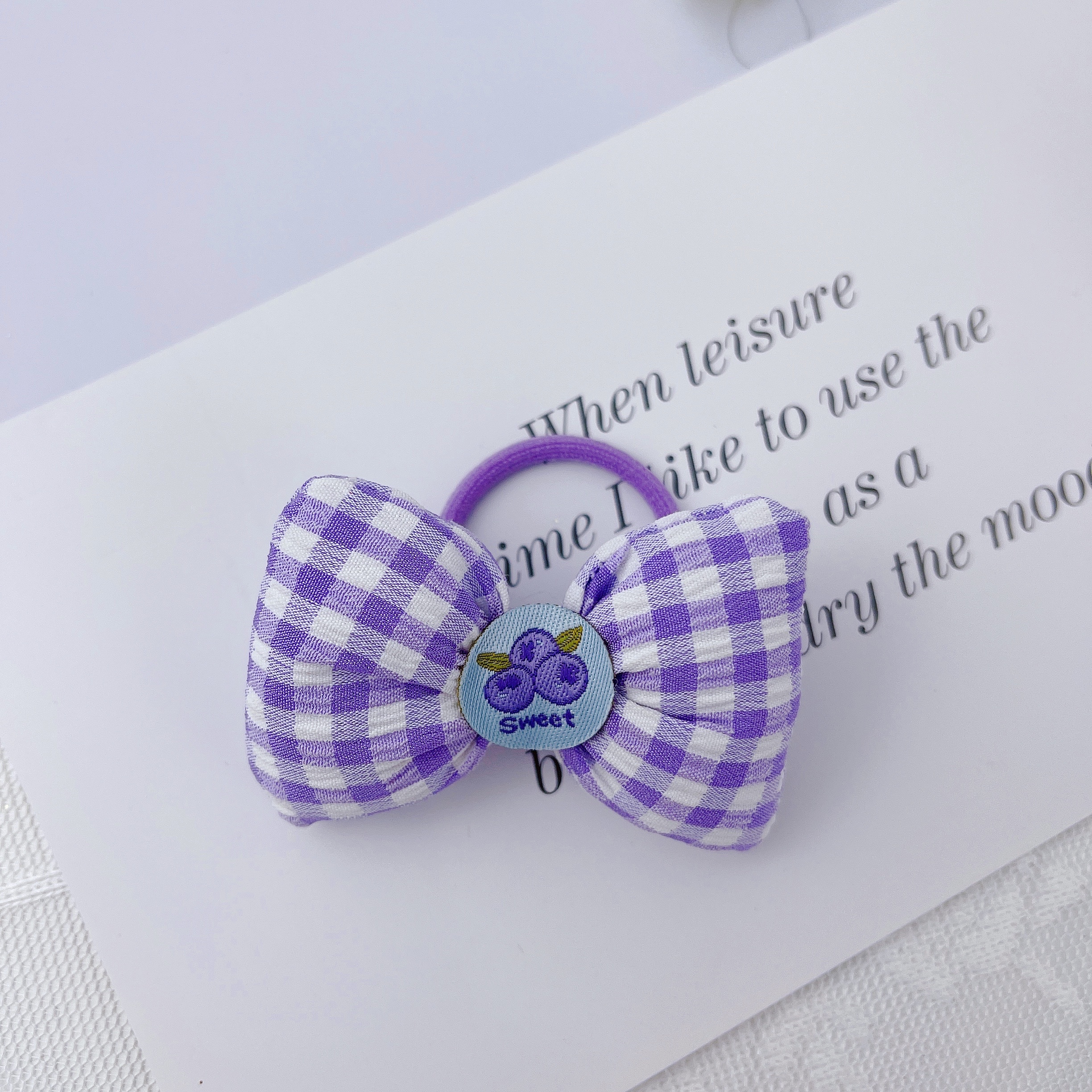 Fresh and clean checkered pattern - Fruit label tie rubber band Item Picture