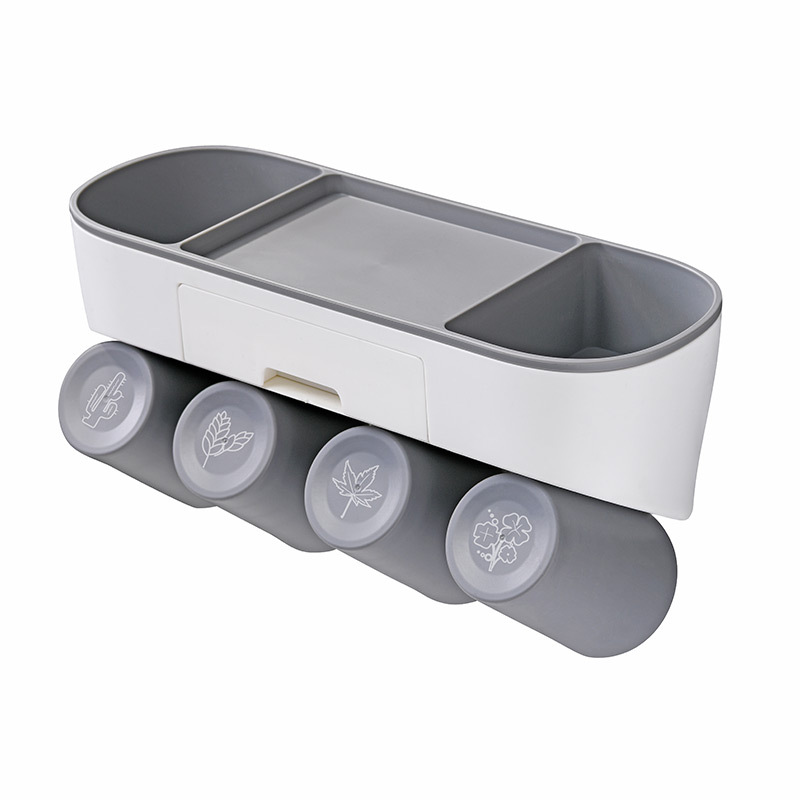 Multi-functional storage rack and toothbrush holder