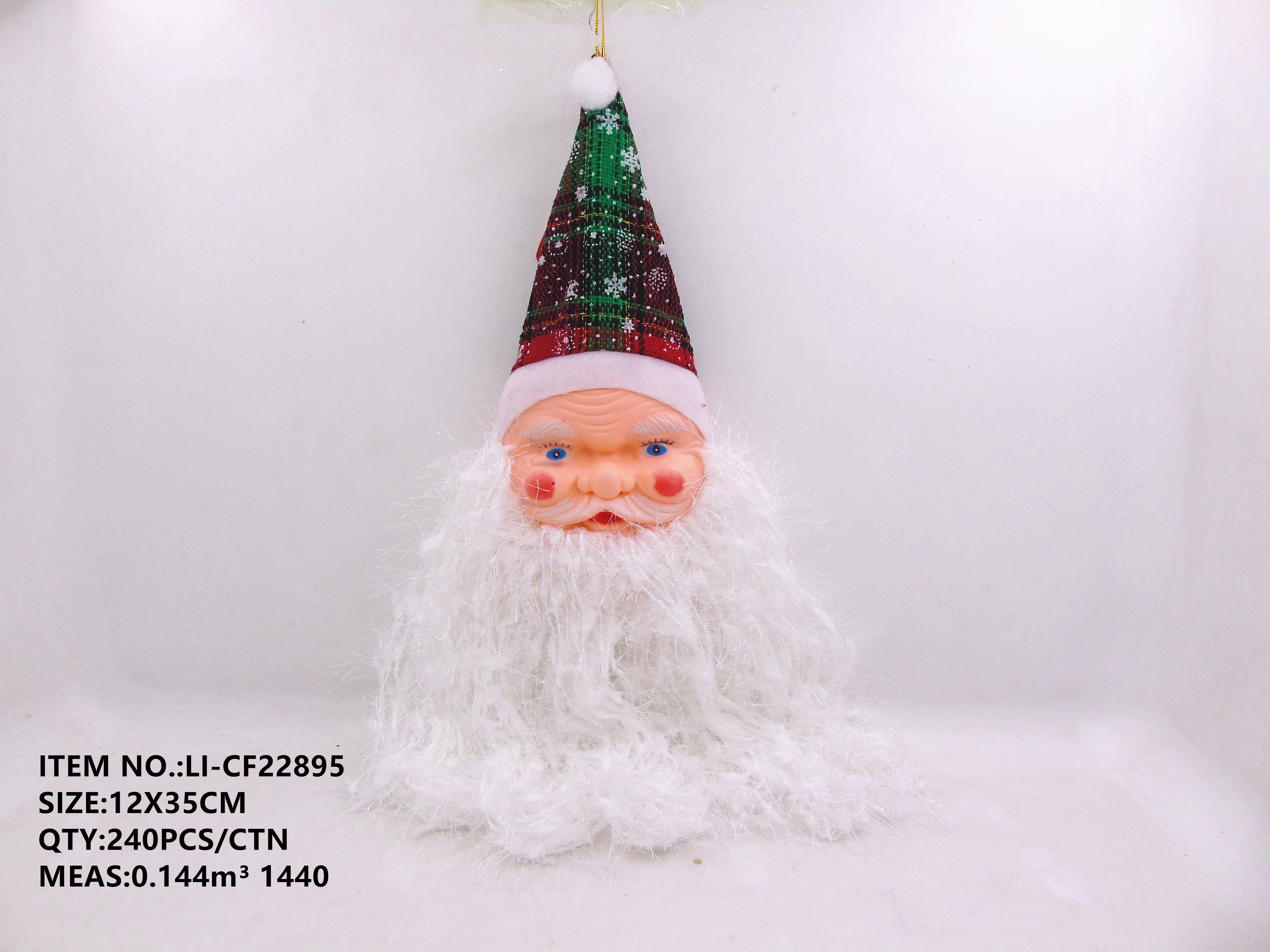 12X35CM Christmas long beard Old Man Head pendant decoration