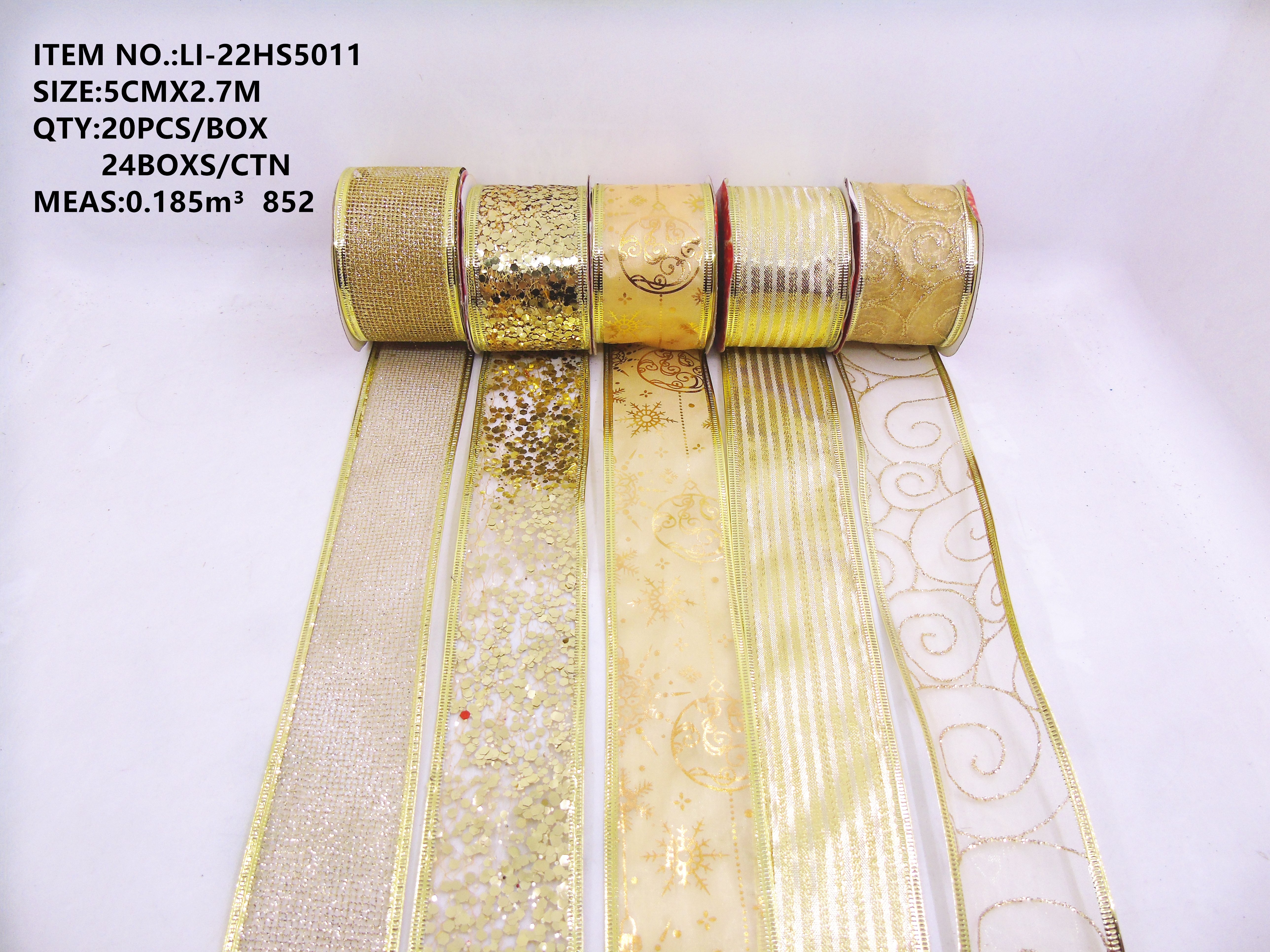 5CM navidad oro cinta caja de regalo 5011 decoraciones de navidad