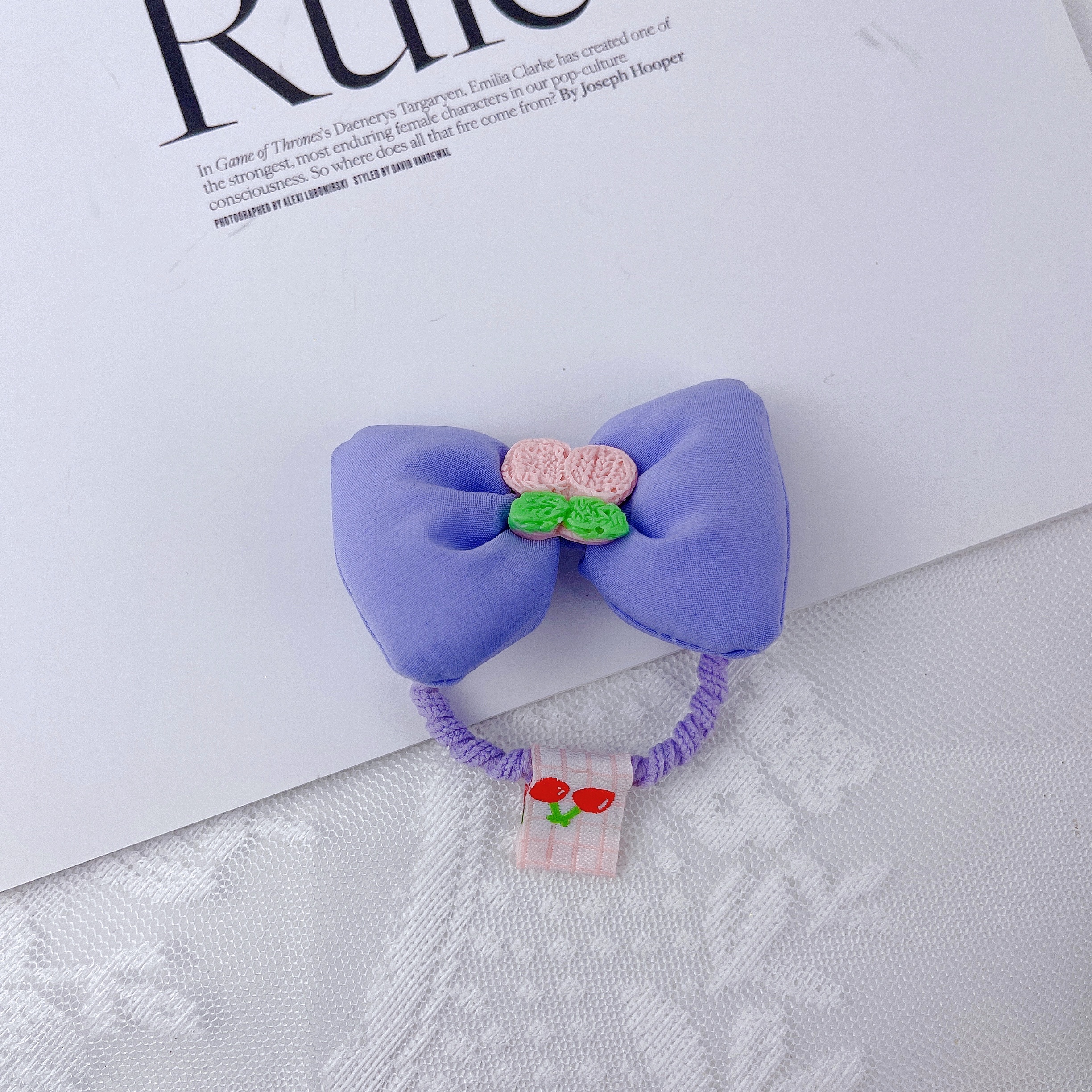 Trendy brand girl - Fruit bow tie leather band Item Picture