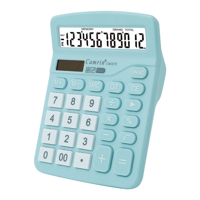 The manufacturer's candy-colored cute calculator, solar-powered 12-digit mini portable student CM-837S Item Picture