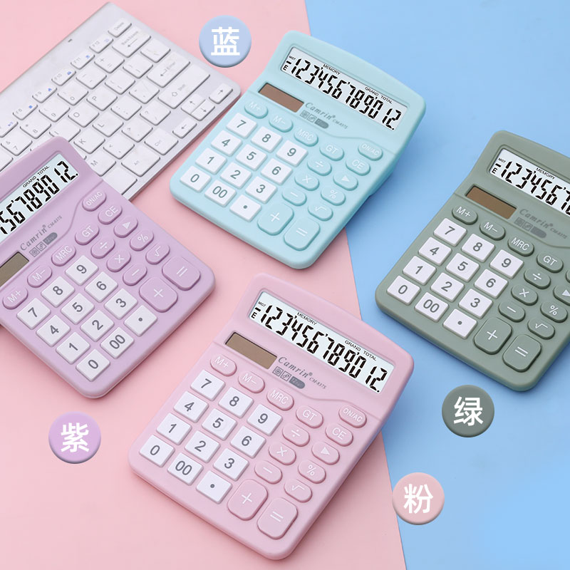 The manufacturer's candy-colored cute calculator, solar-powered 12-digit mini portable student CM-837S Application Scenario