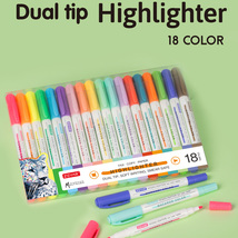  荧光笔       标记笔    双头学生用创意记号笔彩色笔记粗划重点荧光色银光莹光  文具用品套