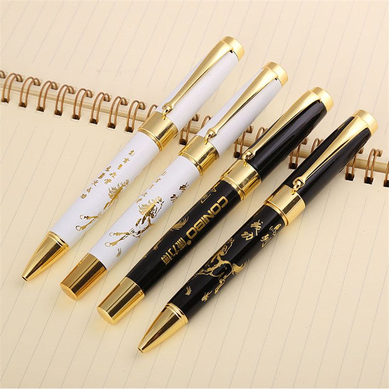 Cross-border best-selling metal signature pens, ballpoint pens, and large-scale customized engraved logo advertising metal gift pens