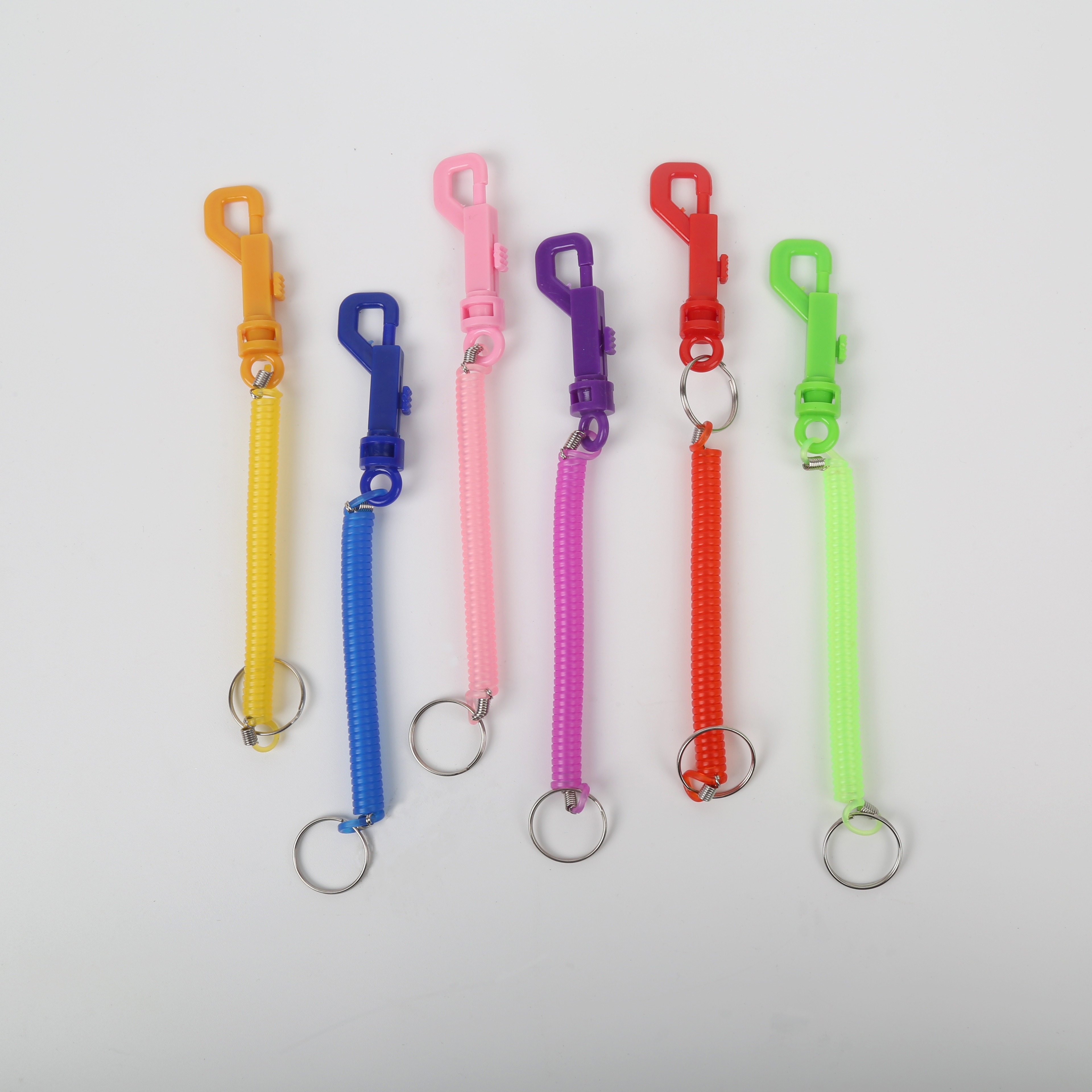 弹簧钥匙绳 塑料钥匙扣 彩色弹簧链  手机链弹性好 厂家专供 图