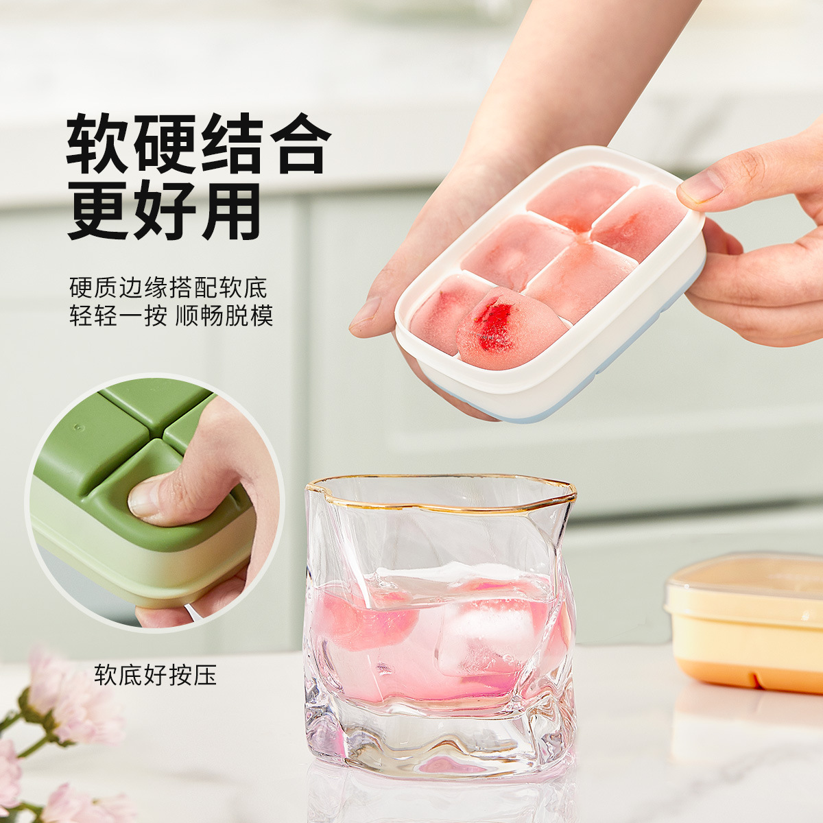 mini bread ice cube tray set, mini 6-compartment ice cube mold, homemade for home kitchen details Picture
