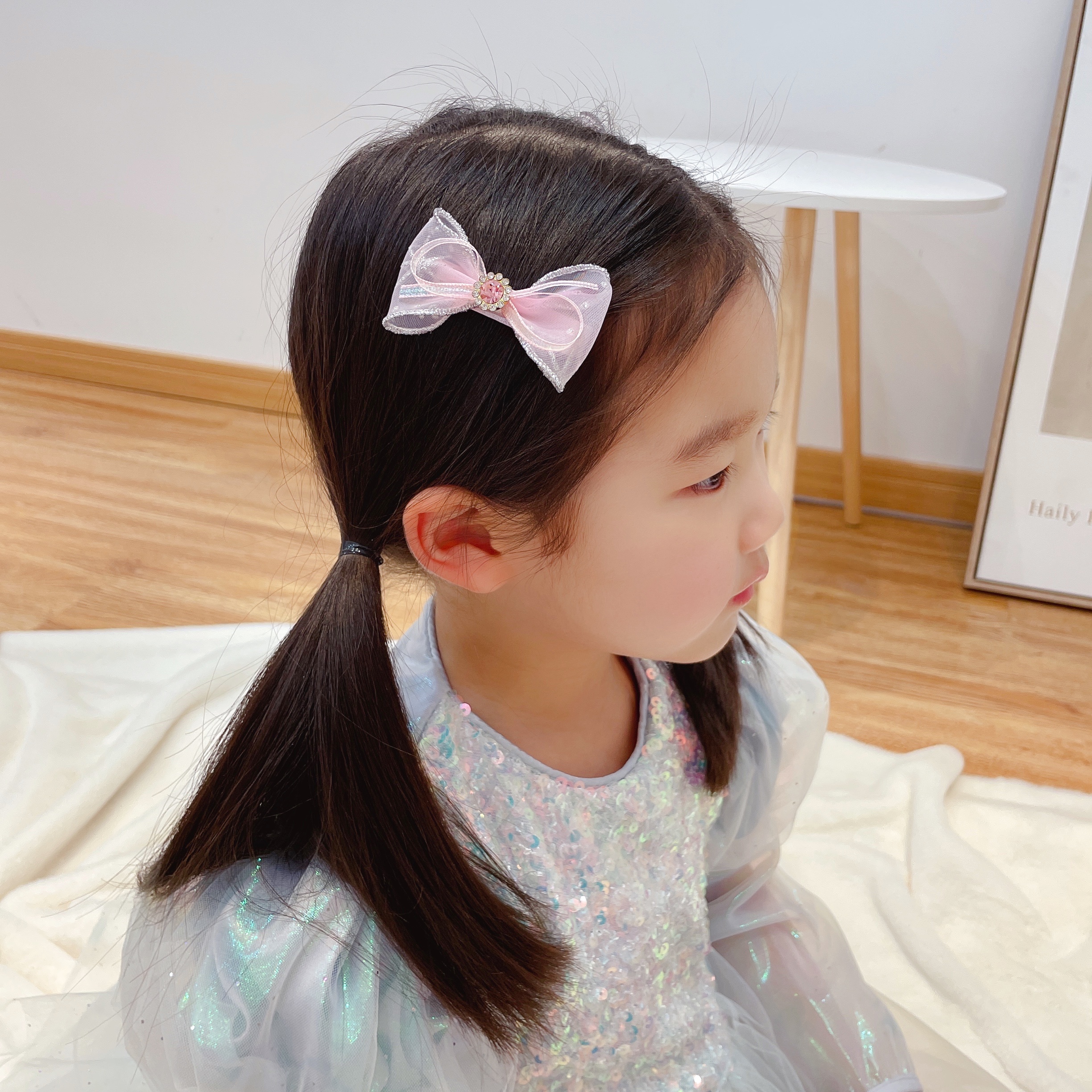 Cicada yarn - Silver edge single-layer paired clip Specification image