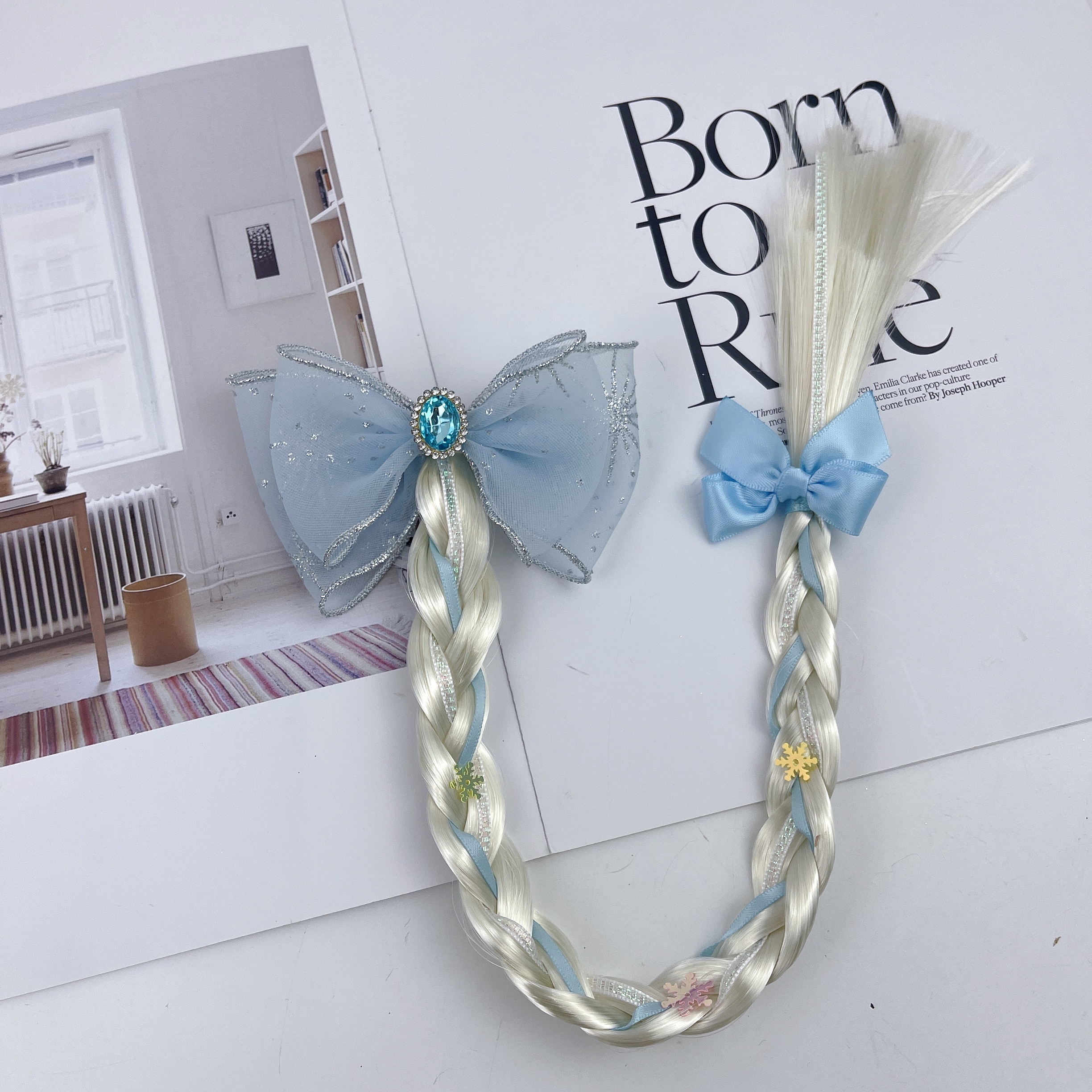 Cicada Yarn - Silver-edge single braided hair clip Item Picture