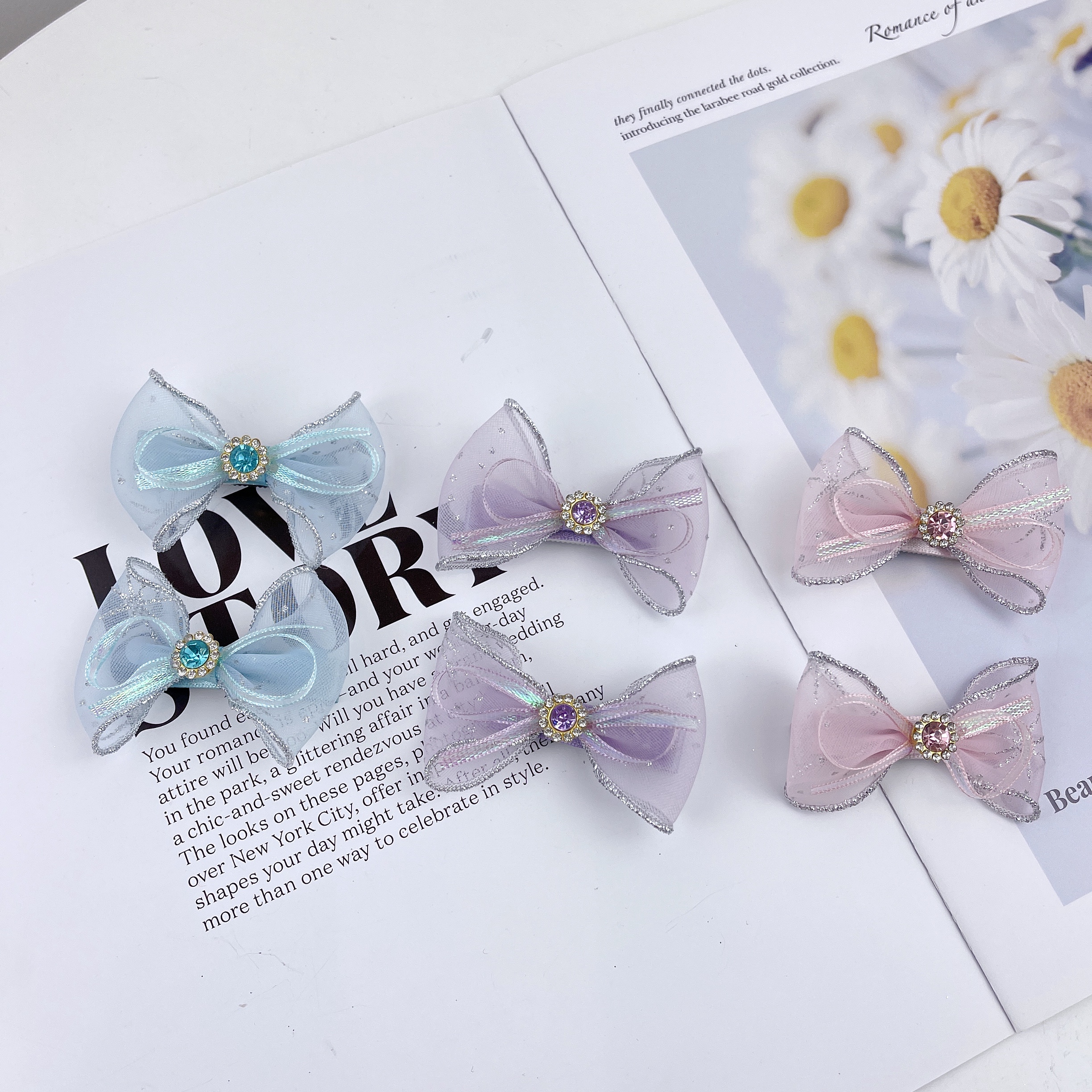 Cicada yarn - Silver edge single-layer paired clip