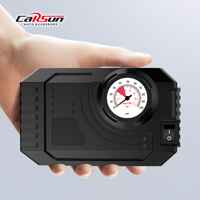 carsun Mini Portable entry-level car air pump, night lighting mechanical car tire inflator Specification image