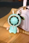 The 88519 rabbit keychain charging fan comes in four colors: white, blue, pink and purple. It is convenient to carry with a keychain Specification image