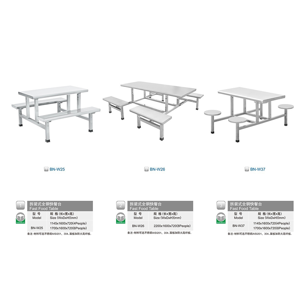不锈钢/不锈钢餐桌/学校餐桌产品图