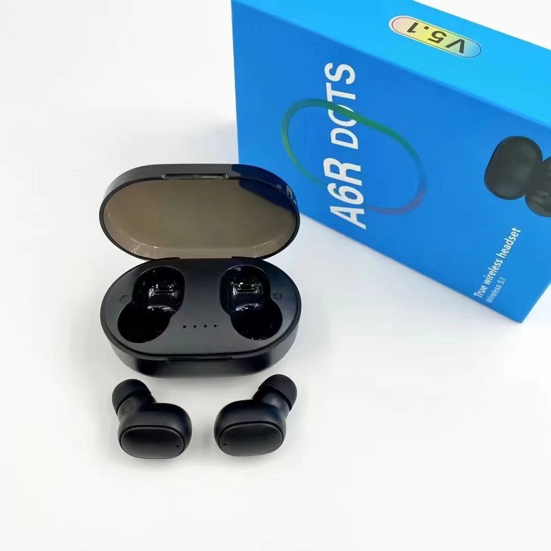 The new A6R wireless Bluetooth headphones TWS5.1 cross-border headphones have a battery level display suitable for both men and women Item Picture