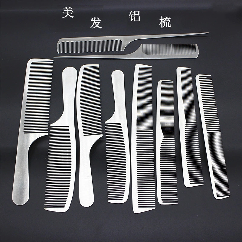 shanilak    平头梳不锈钢理发梳子发廊理发店理发师美发钢梳发型师剪发梳尖尾图
