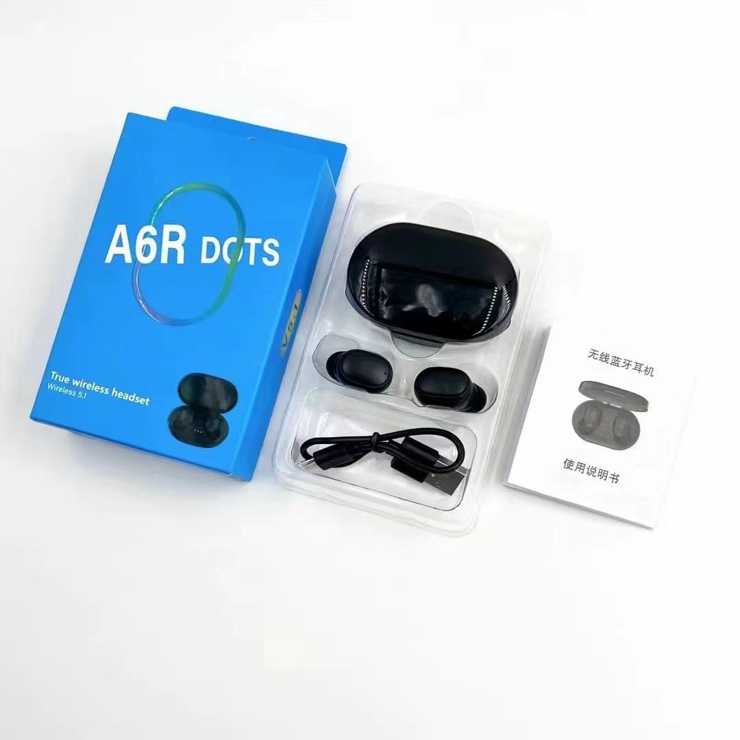 The new A6R wireless Bluetooth headphones TWS5.1 cross-border headphones have a battery level display suitable for both men and women details Picture