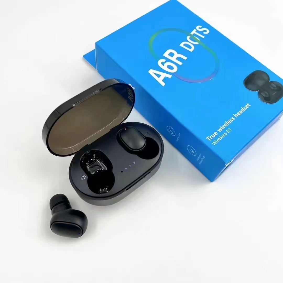 The new A6R wireless Bluetooth headphones TWS5.1 cross-border headphones have a battery level display suitable for both men and women