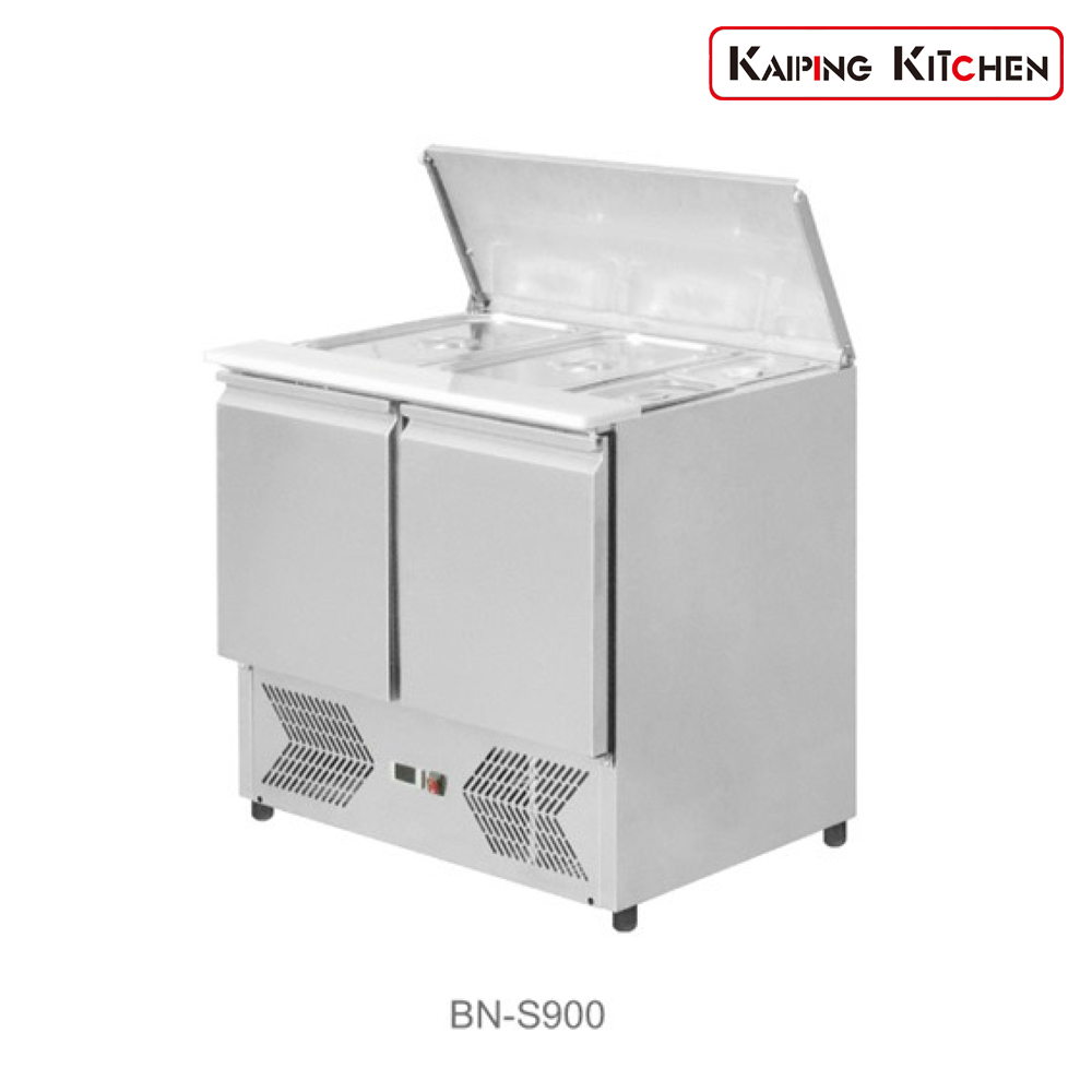 沙拉柜Ecropean标准沙拉台每门1层。兼容GNt/1 CE AISI304级不锈钢外部和内部。可选201 "