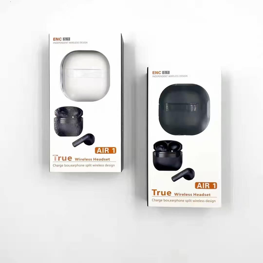 The new Air1 wireless Bluetooth gaming headphones feature touch buttons and are powered by JAIRui 6973, low power consumption, 4H copper ring speakers, and silicon label ENC noise-cancelling. They are suitable for both men and women Specification image